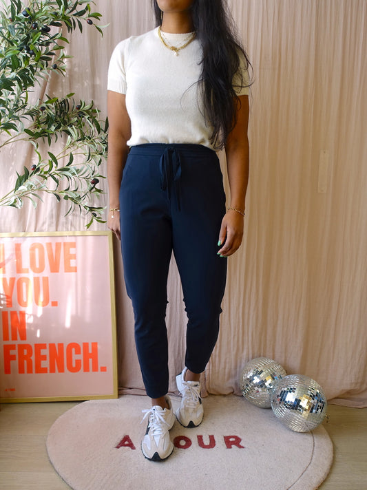 Studio Anneloes downstairs bonded trousers midnight blue