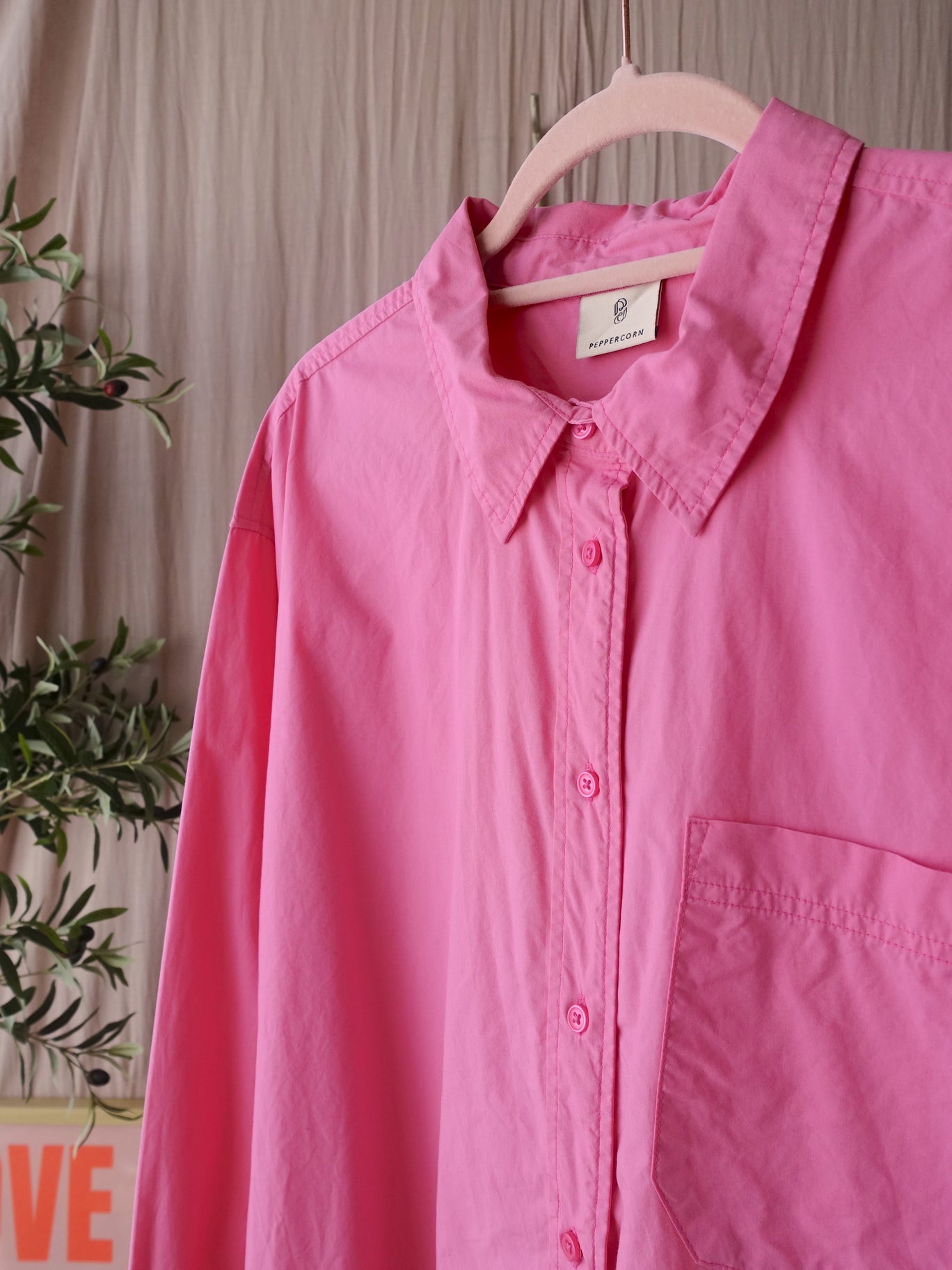 Peppercorn oversized crispy shirt cotton candy