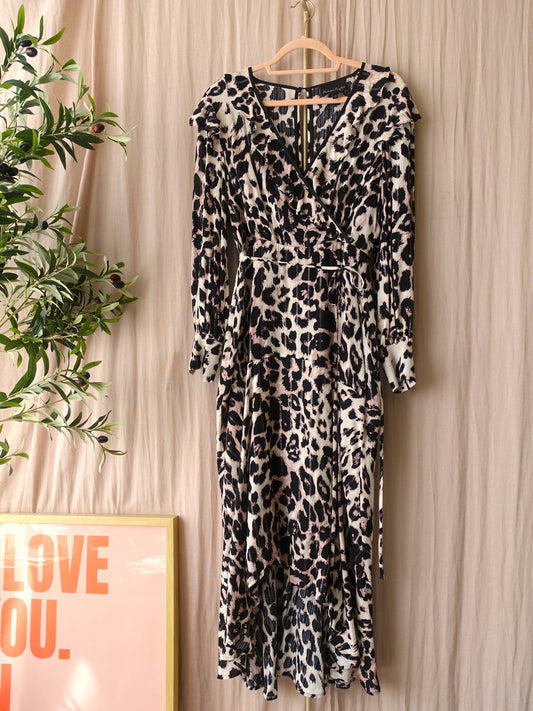 Phase Eight chelsie leopard wrap midi jurk