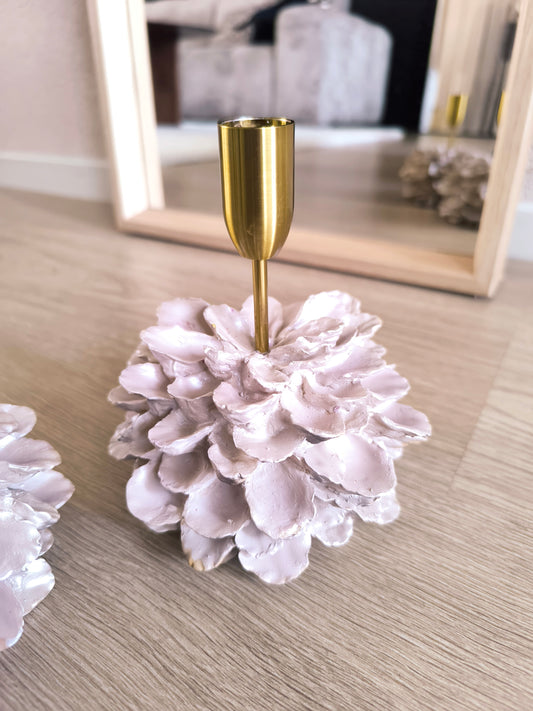 Coco Maison kandelaren set floral blush messing