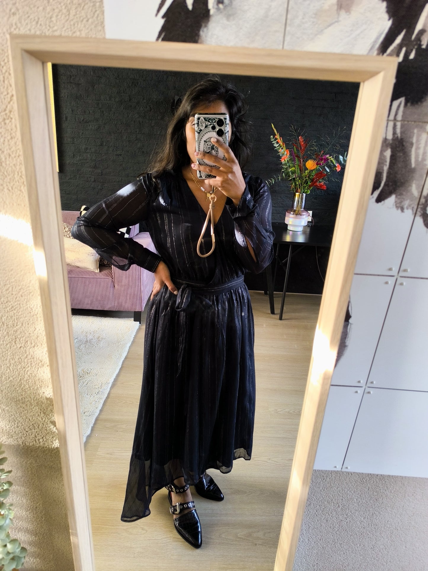 Scotch & Soda atelier maxi jurk lurex navy