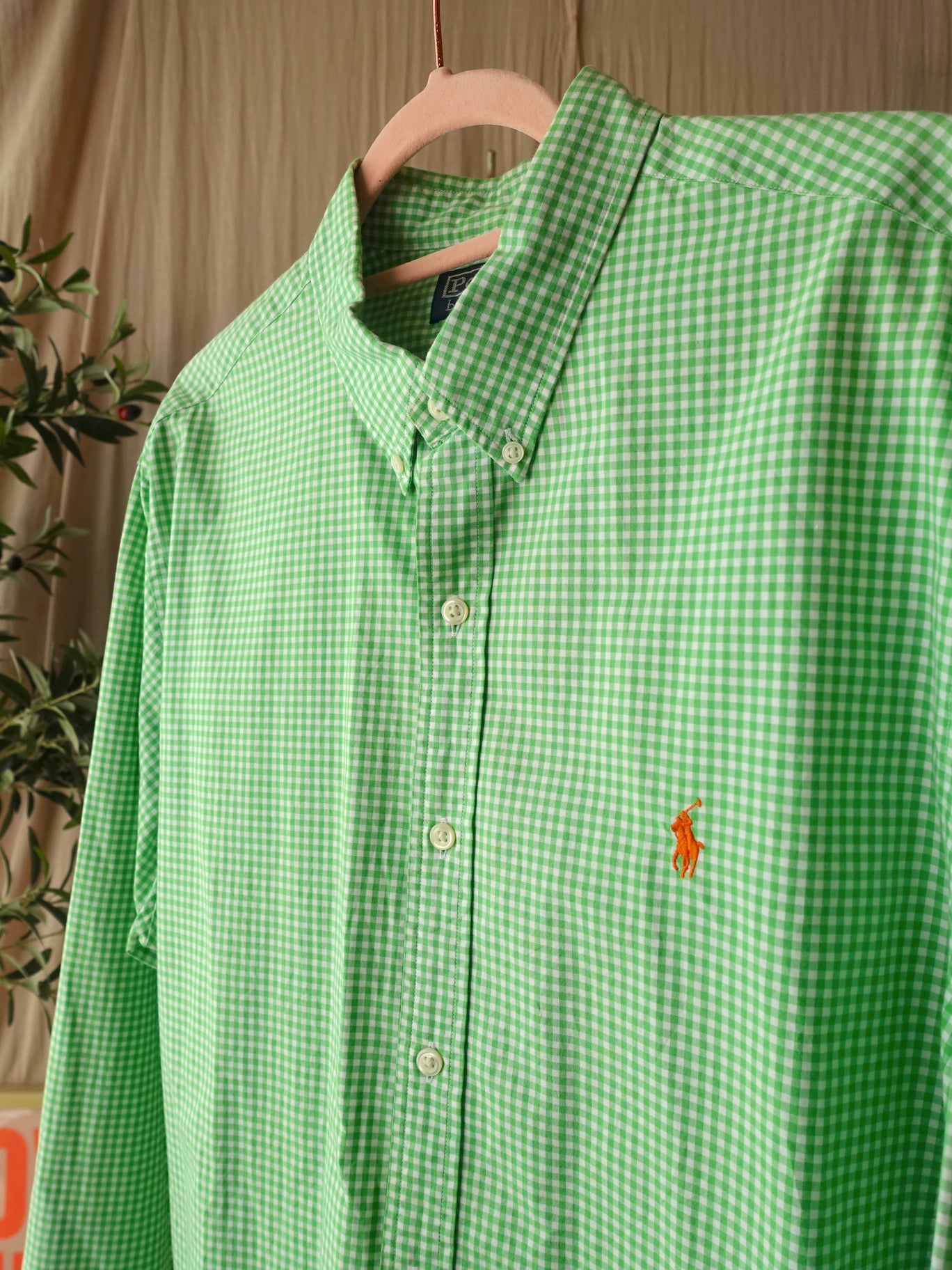 Ralph Lauren checkered cotton shirt green flash
