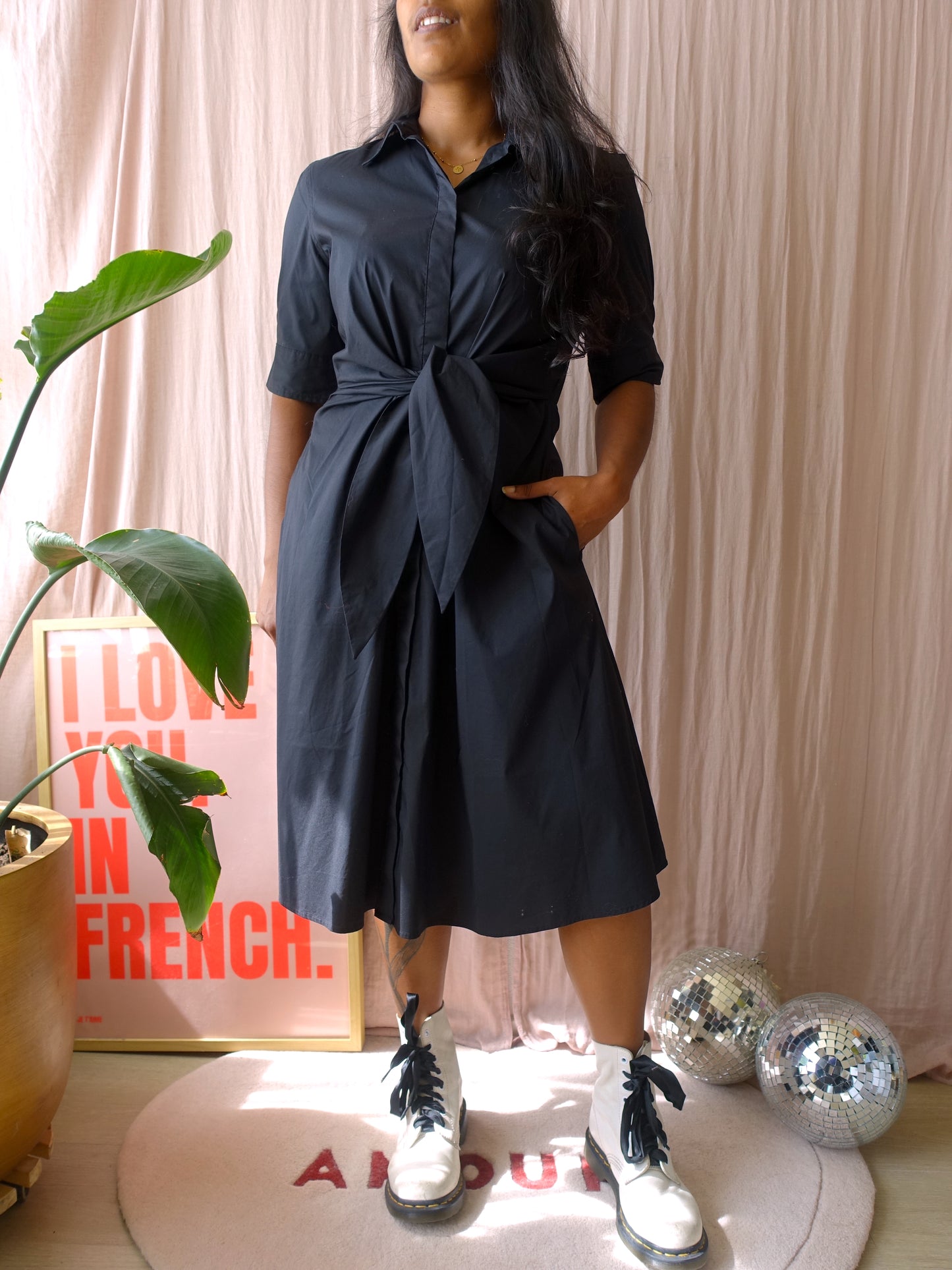 Lauren Ralph Lauren cotton & stretch shirt dress black
