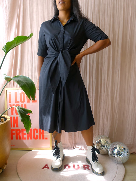 Lauren Ralph Lauren cotton & stretch shirt dress black