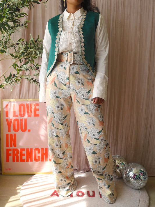 Poppy the Label velvet gilet emerald