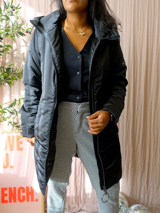 Rino & Pelle hooded midi jacket jet black