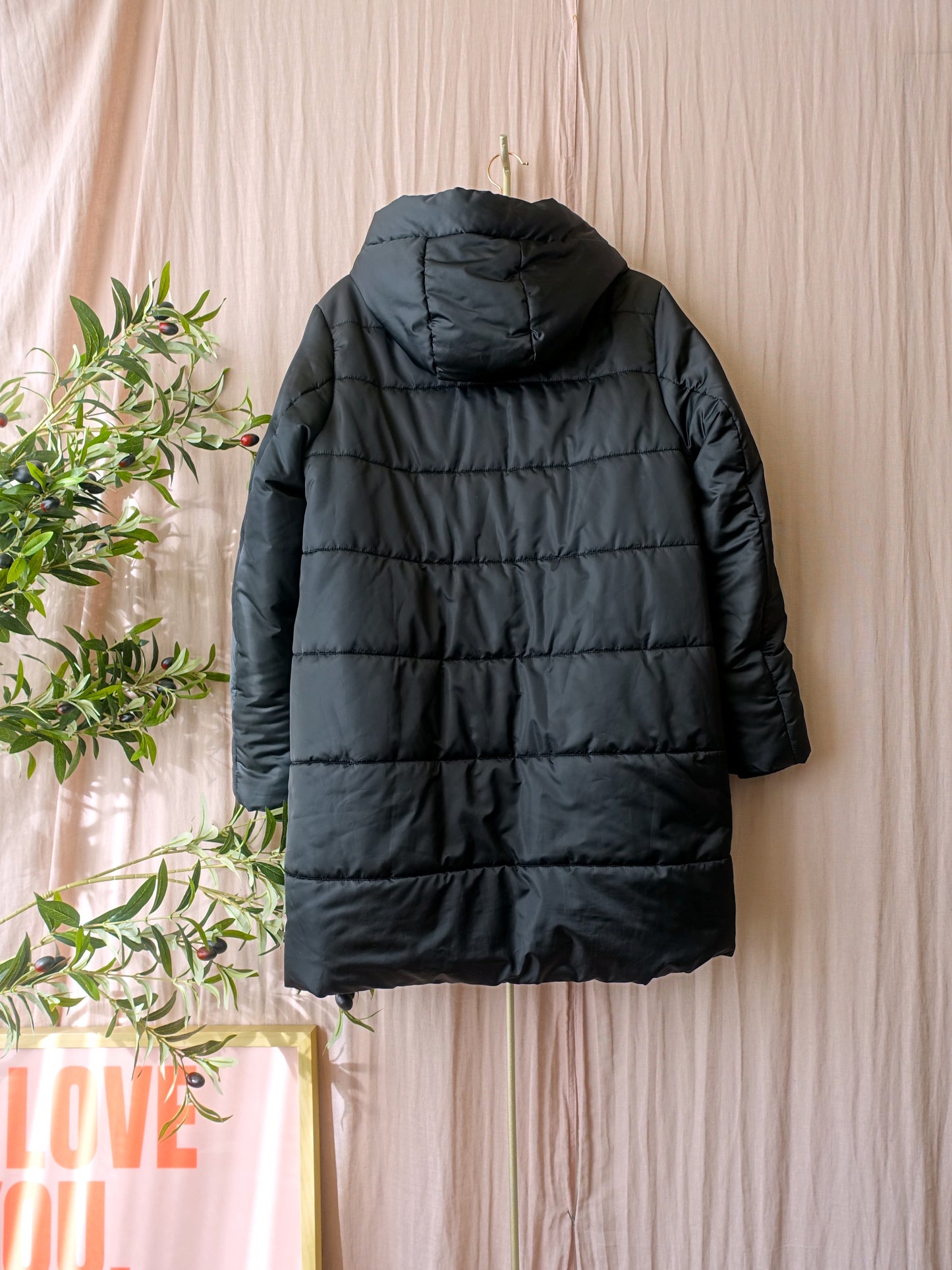 Rino & Pelle hooded midi jacket jet black