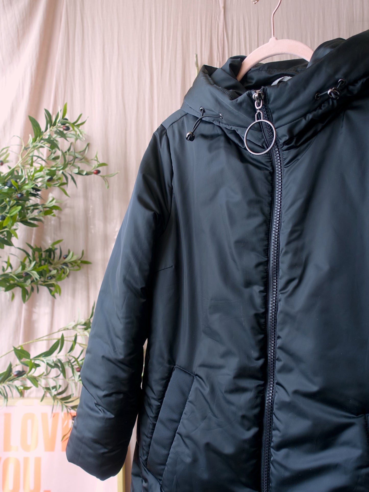 Rino & Pelle hooded midi jacket jet black
