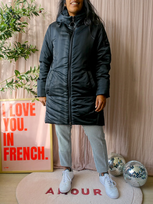 Rino & Pelle hooded midi jacket jet black