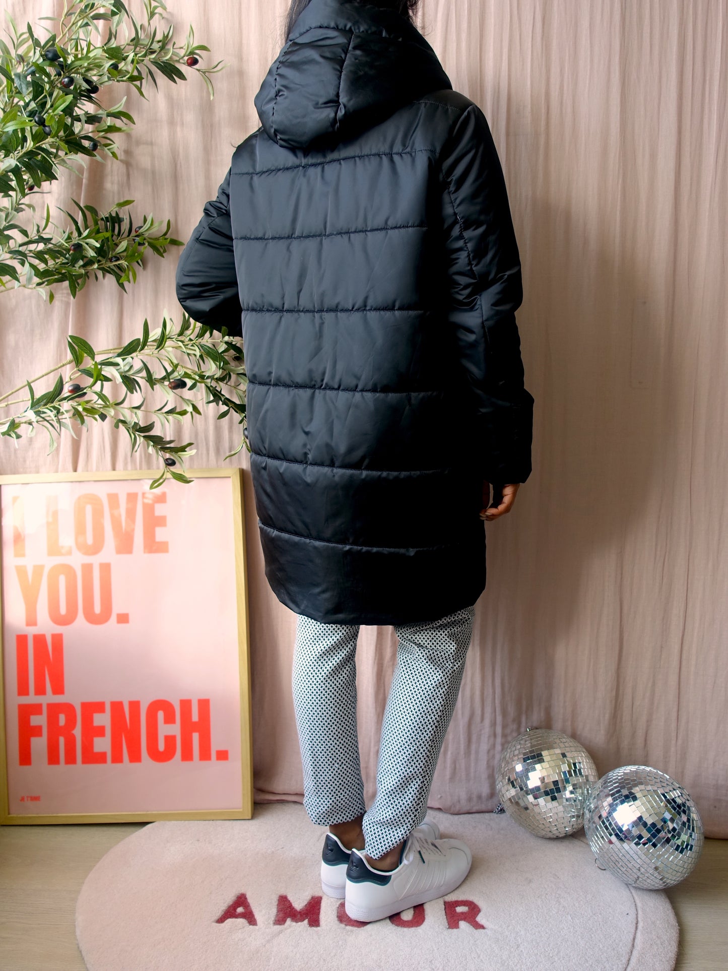 Rino & Pelle hooded midi jacket jet black