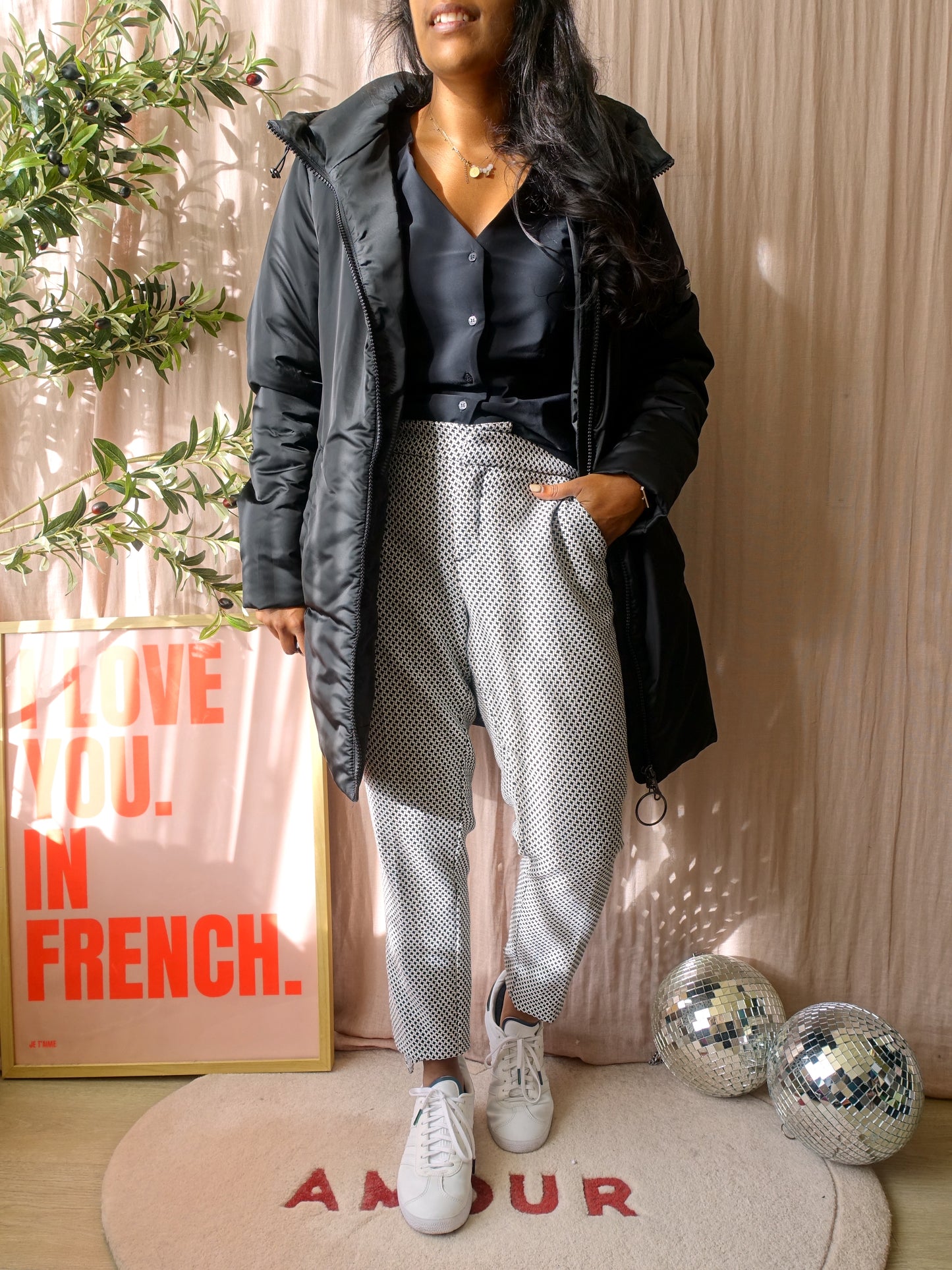 Rino & Pelle hooded midi jacket jet black