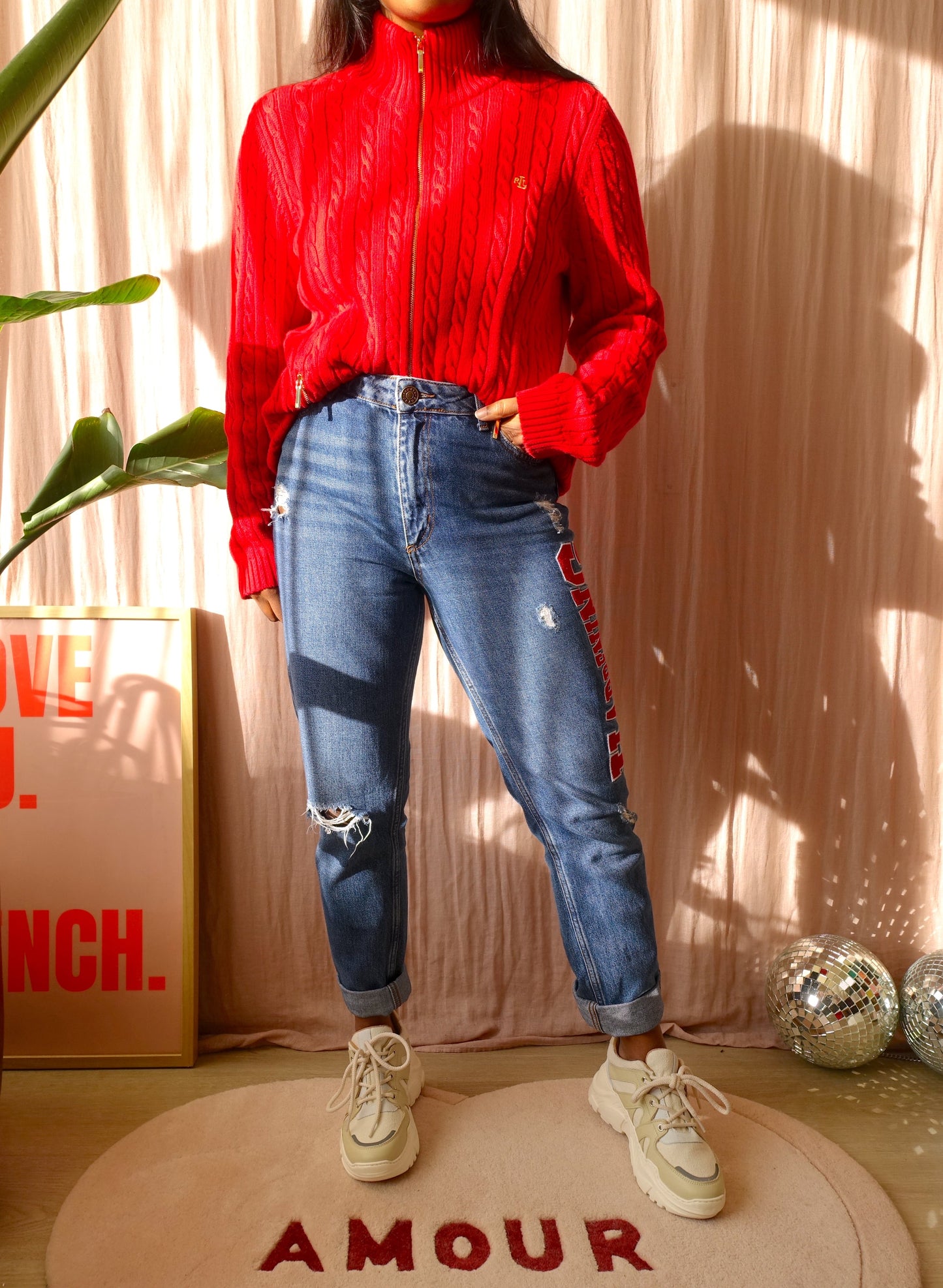 Sandro high rise distressed happening jeans