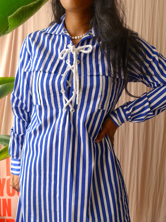 Ralph Lauren cotton oxford striped jurk