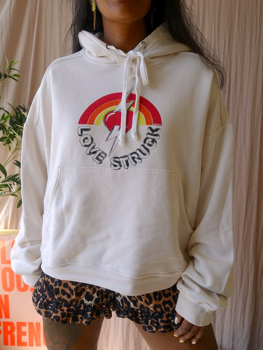 RE/DONE Original love struck oversized hoodie vintage white