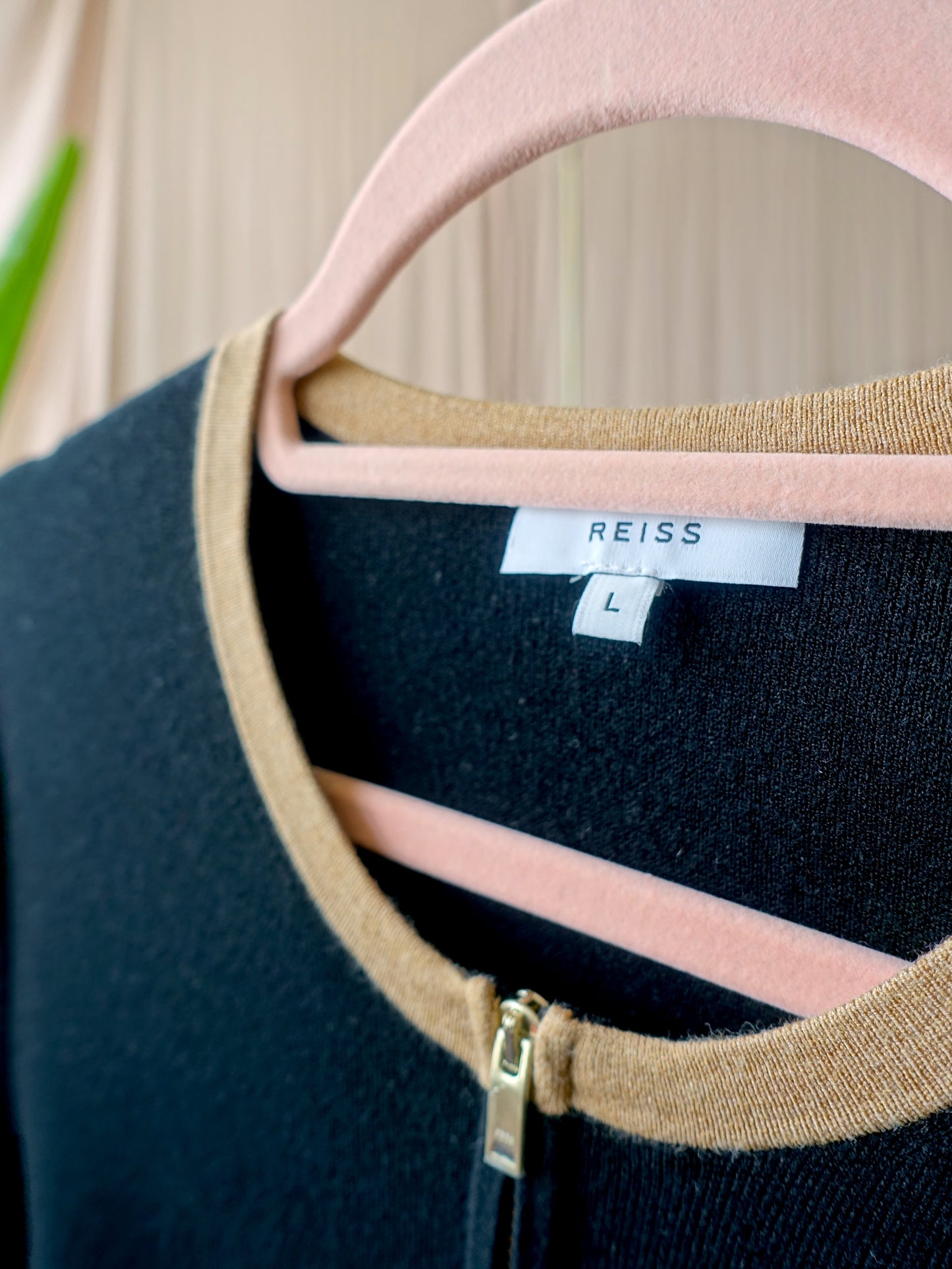 Reiss bodycon knit dress zwart / camel
