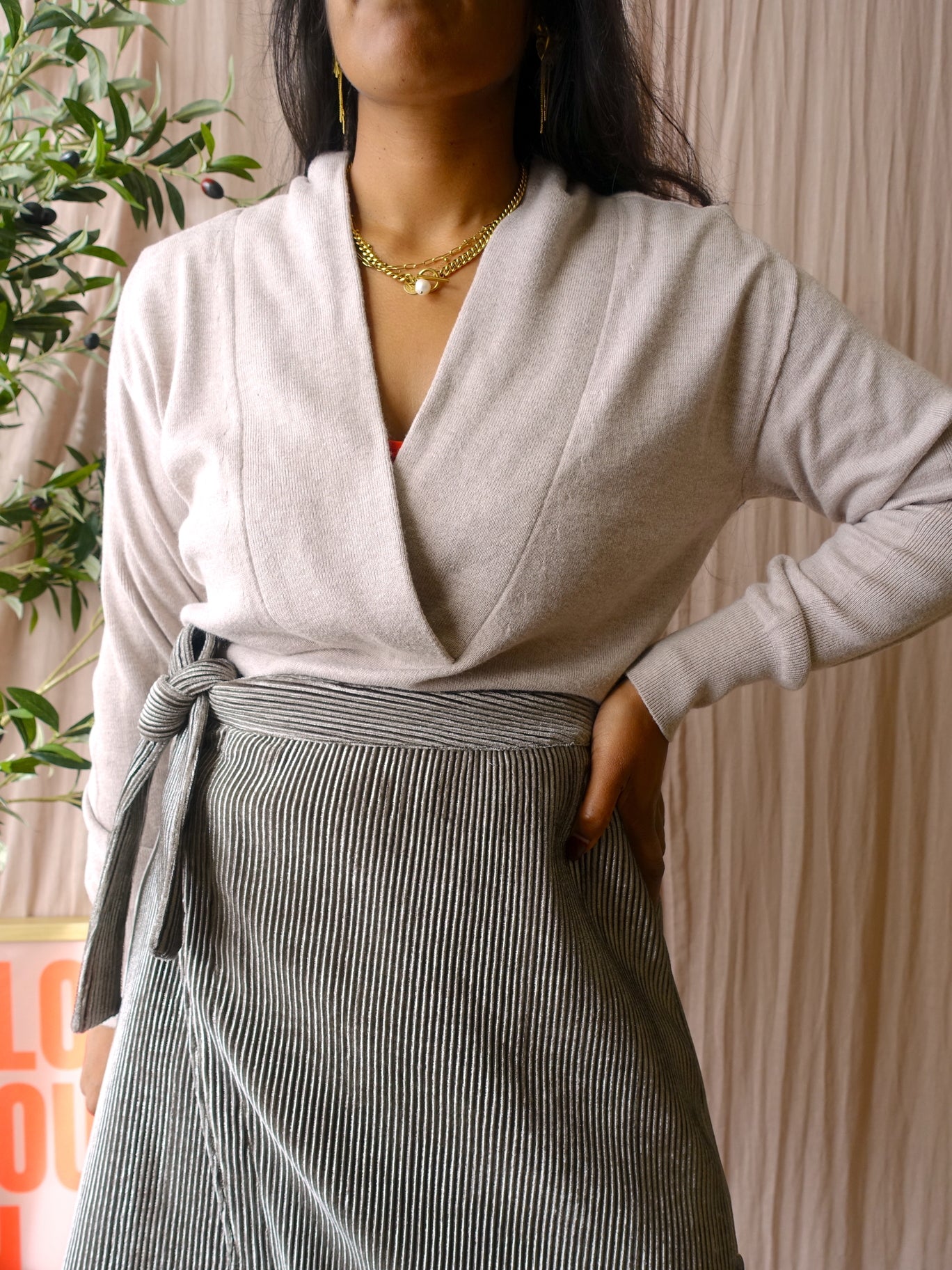 Scotch & Soda wrap ribcord rok silver steel gray