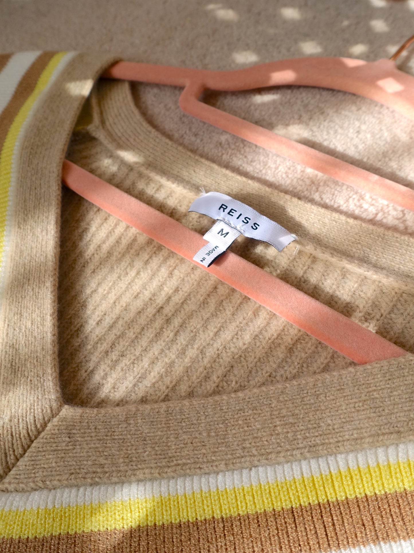 Reiss hadley v-neck knit beige