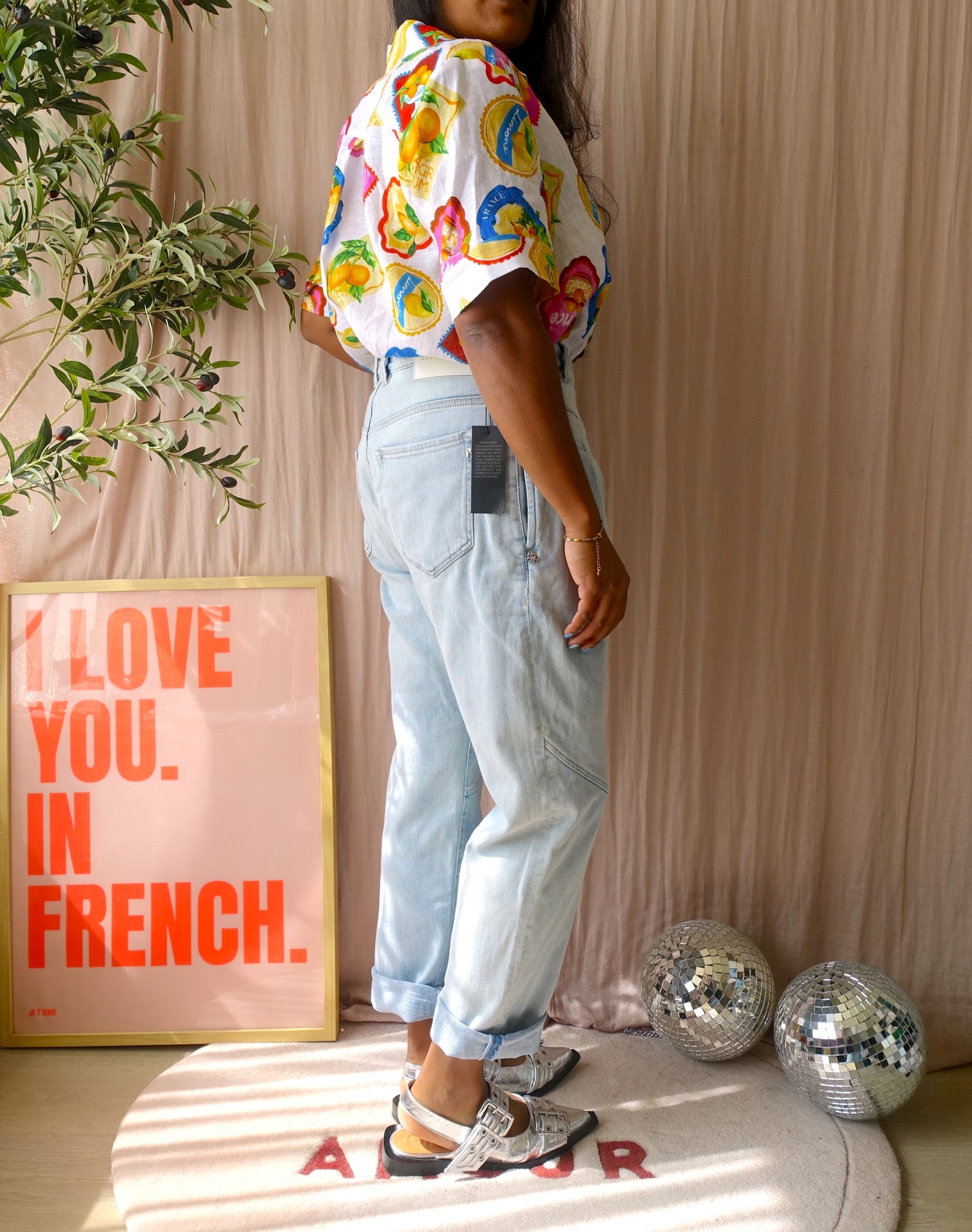Replay high waist carrot jeans bleached blue