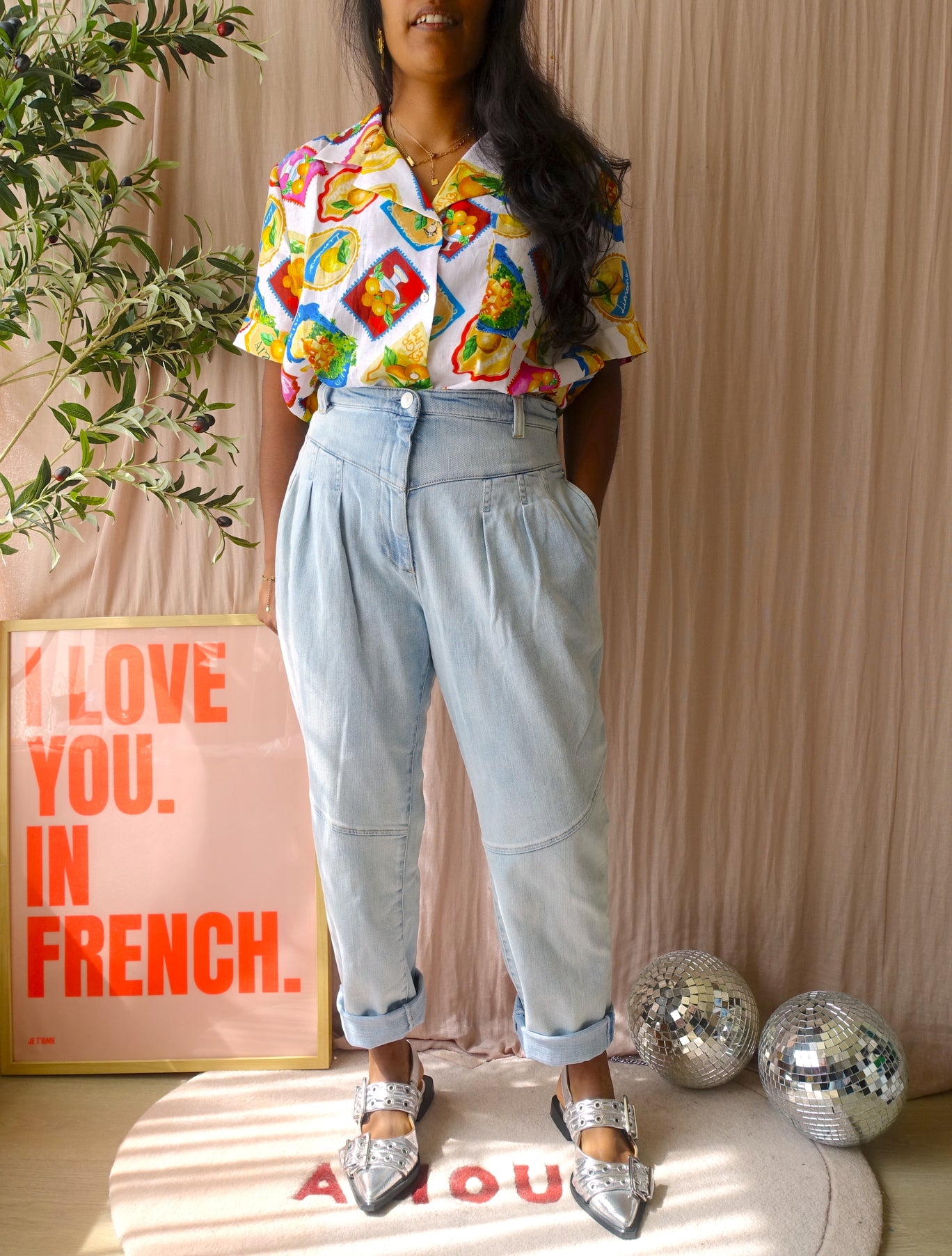 Replay high waist carrot jeans bleached blue