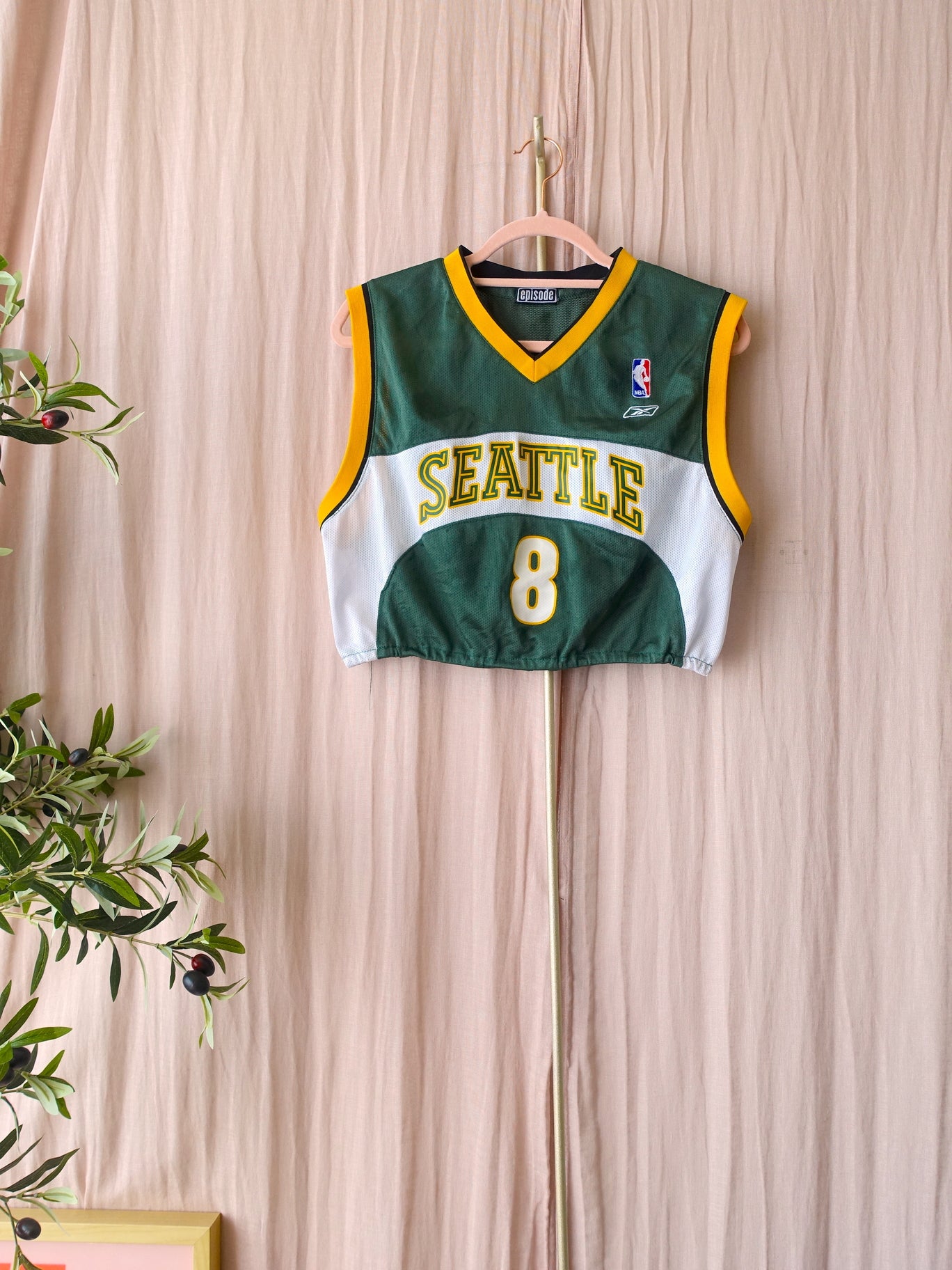 Vintage cropped Seattle Supersonics top emerald