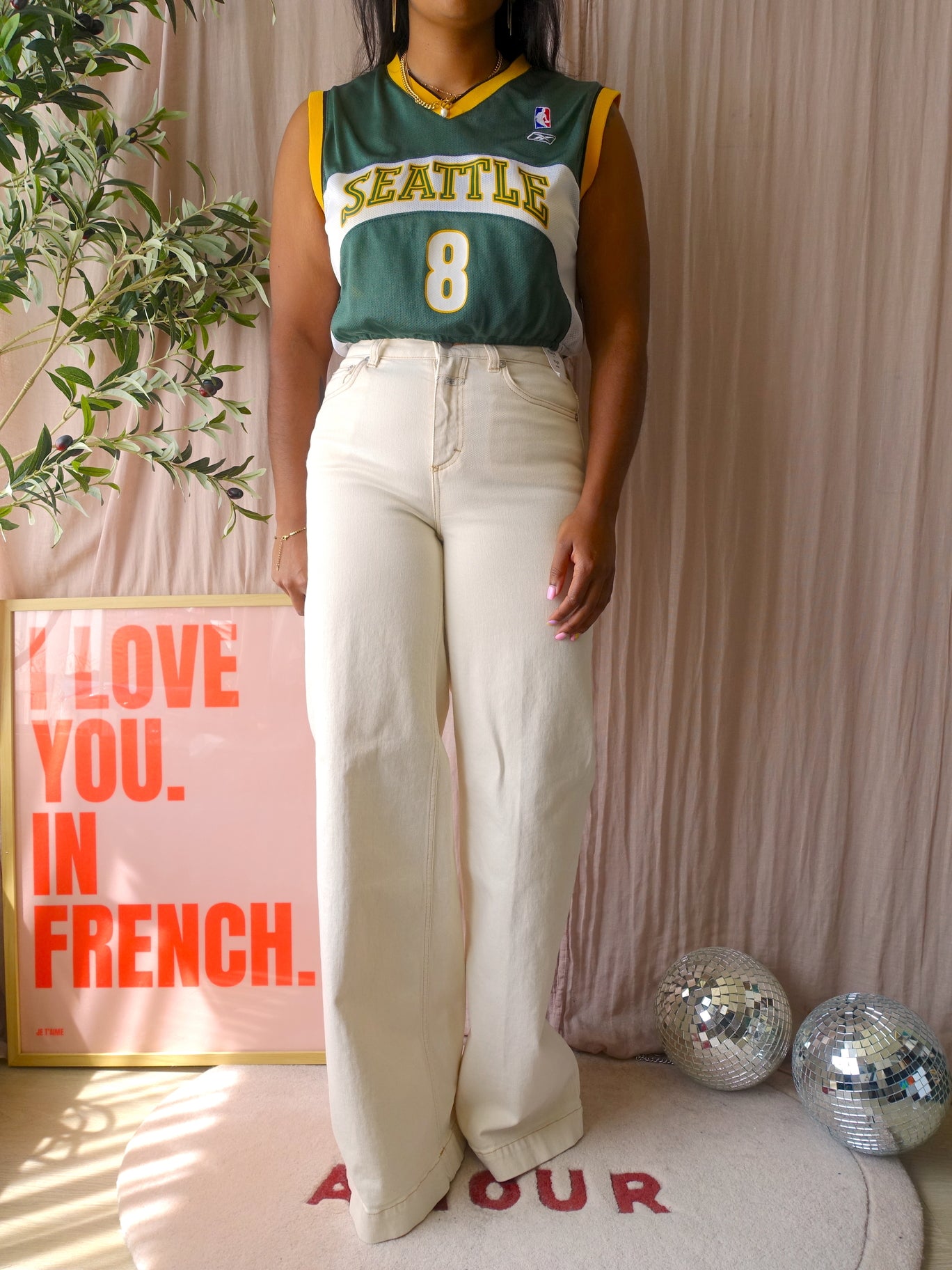 Vintage cropped Seattle Supersonics top emerald