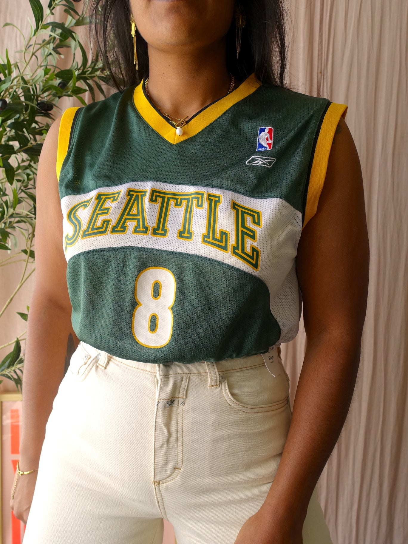 Vintage cropped Seattle Supersonics top emerald