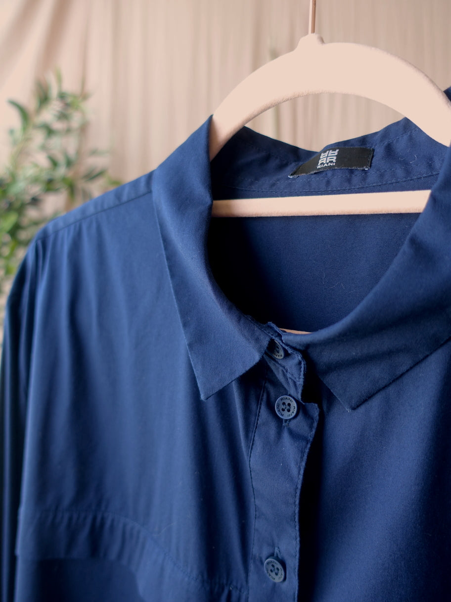 Riani poplin cotton shirt midnight blue