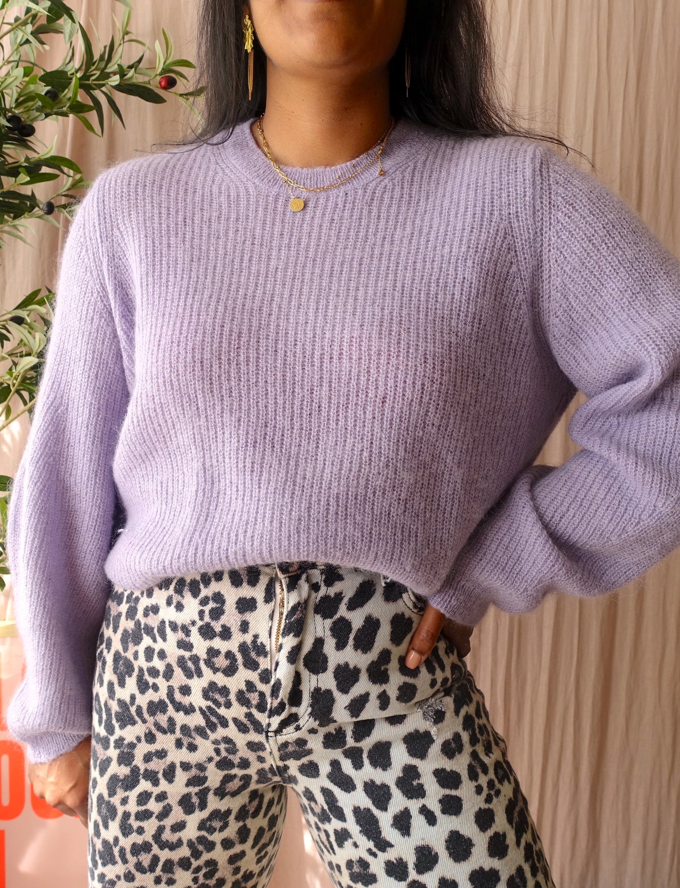 Riani luxury alpaca & mohairmix knit dusty lavender