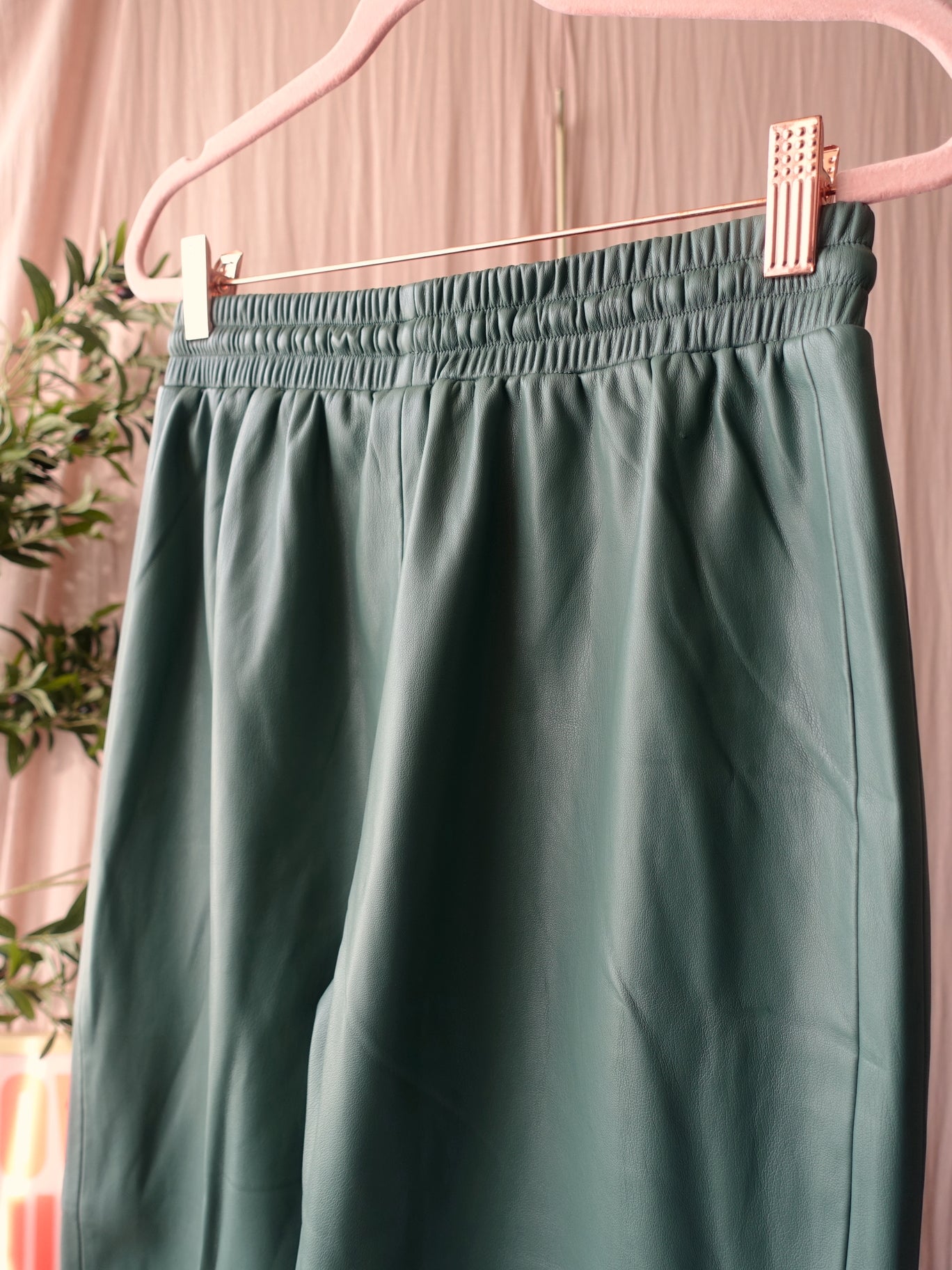 Rino & Pelle vegan leather pants bottle green