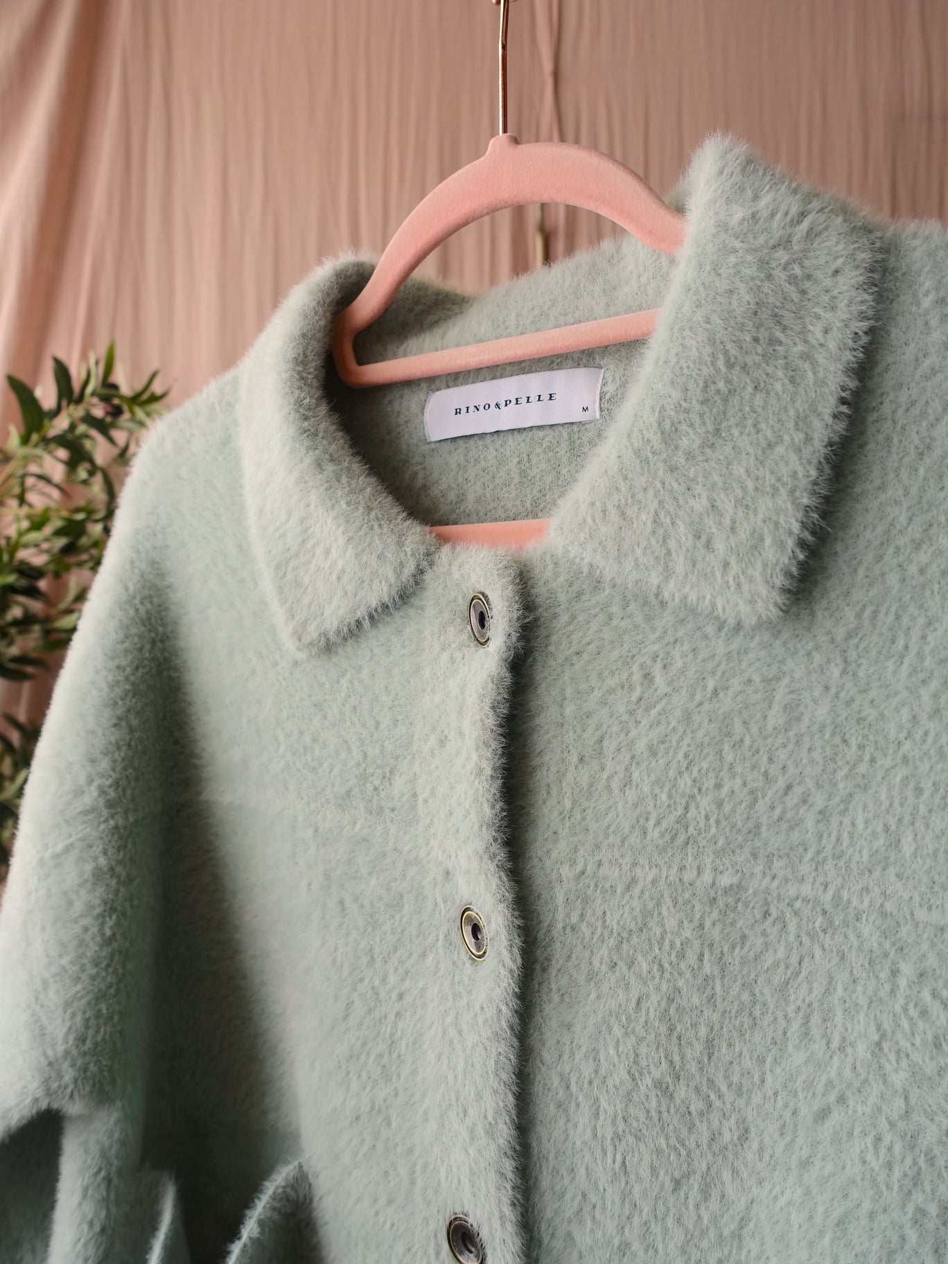 Rino & Pelle bubbly boxy fit shacket pastel mint