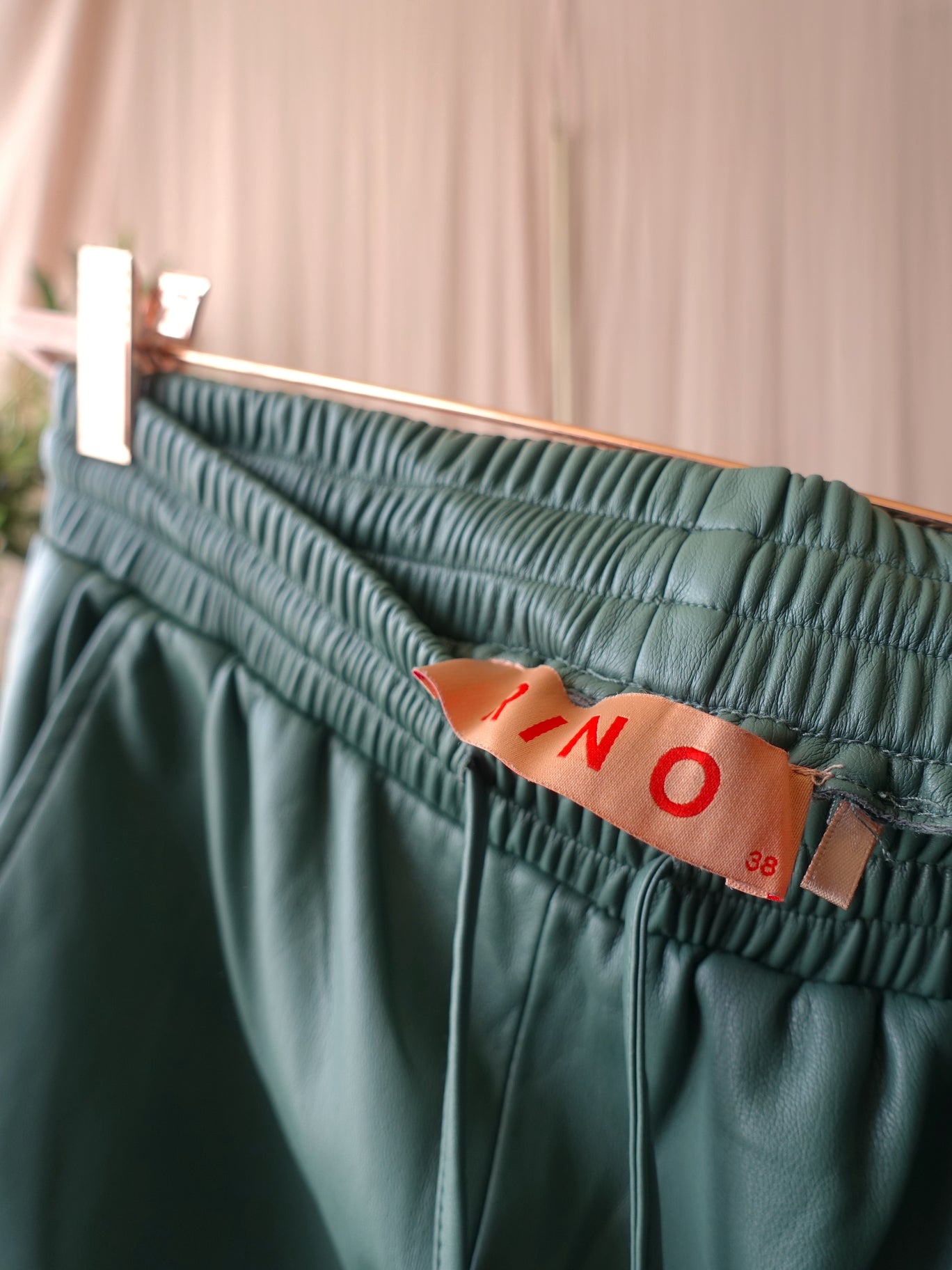 Rino & Pelle vegan leather pants bottle green