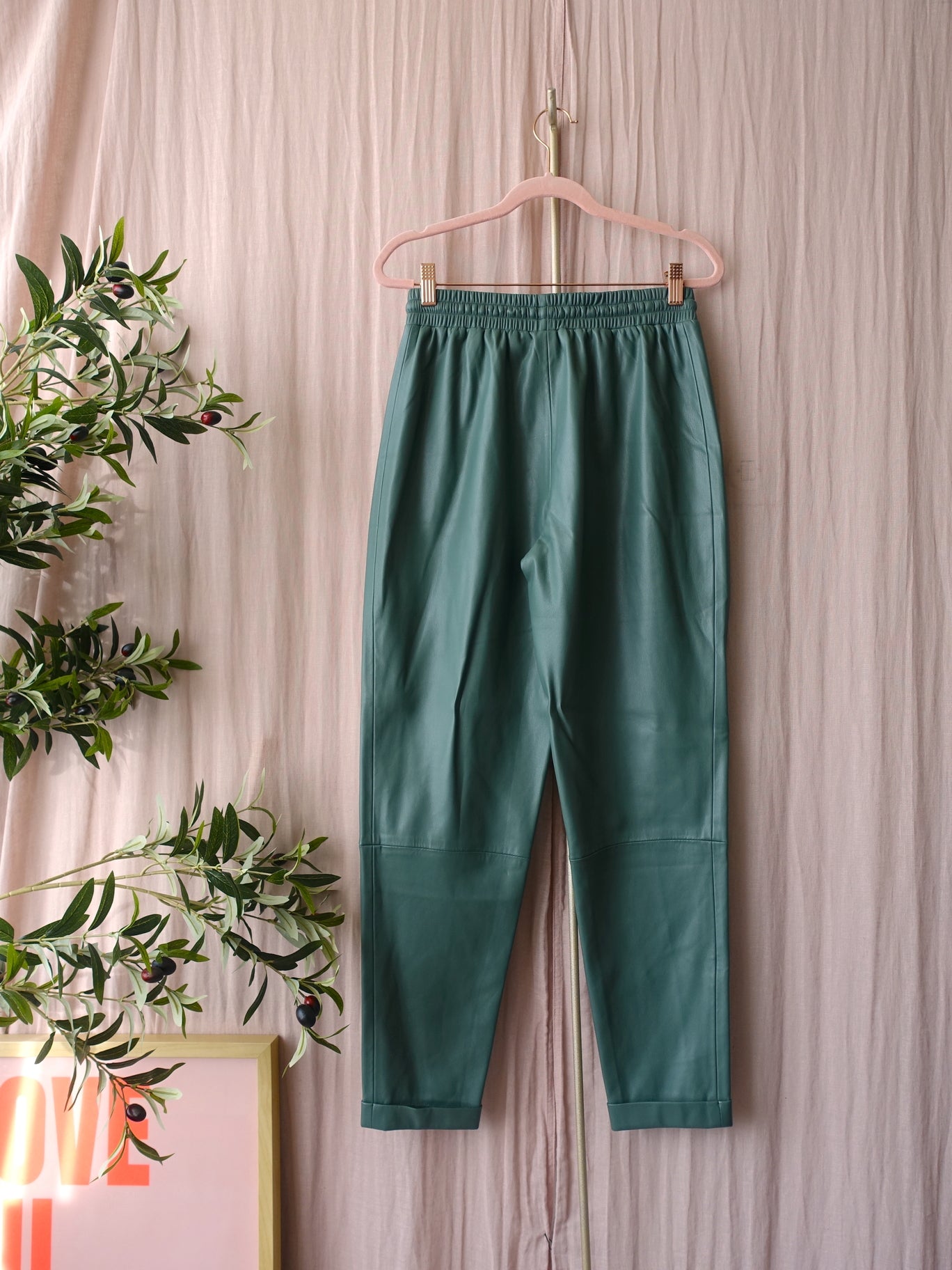 Rino & Pelle vegan leather pants bottle green