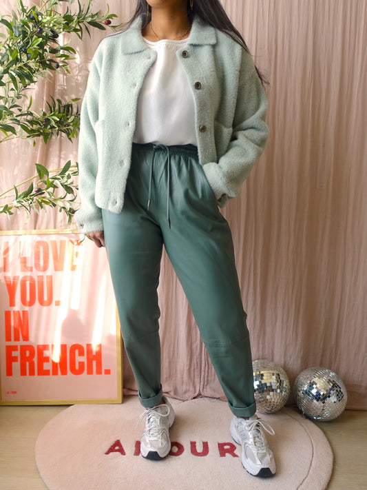 Rino & Pelle vegan leather pants bottle green