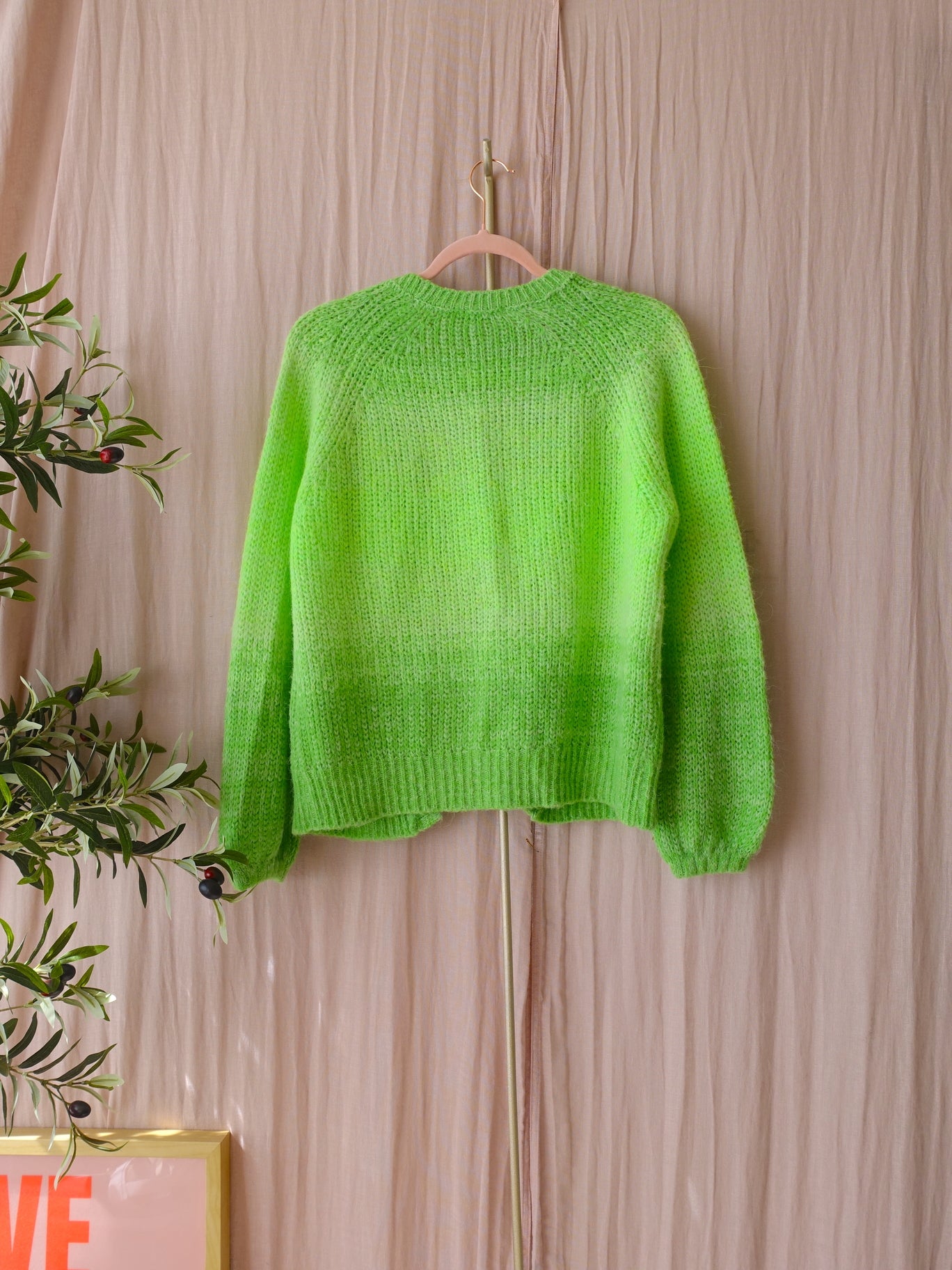 River Woods alpacamix ombre knit cardigan green flash