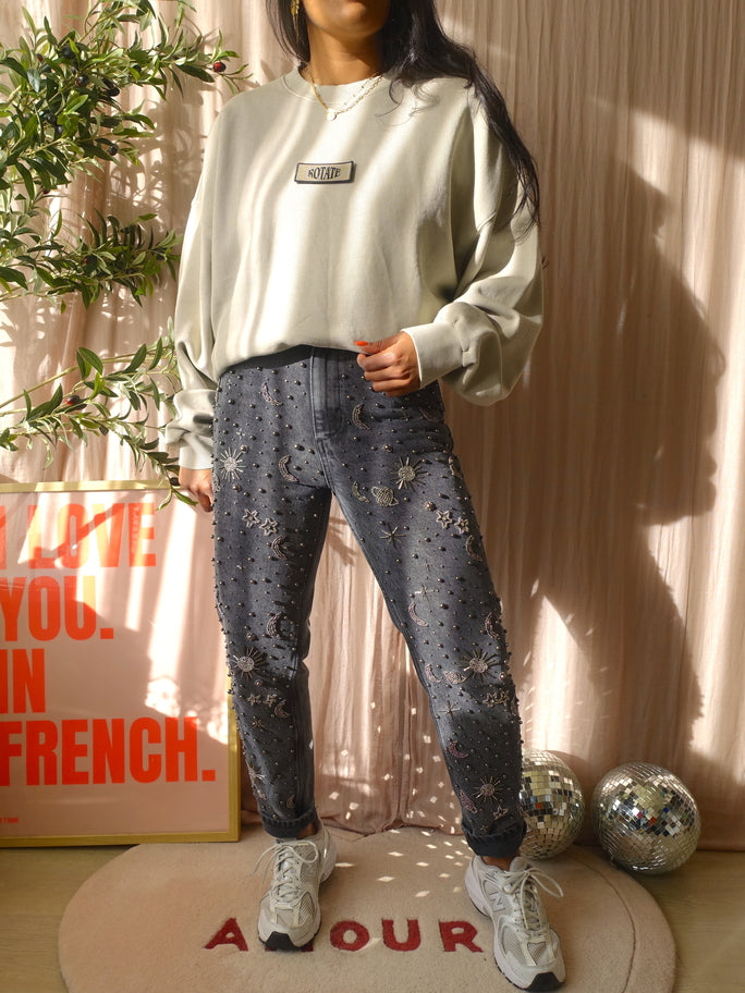 Homage Marilyn straight jeans with embellishment