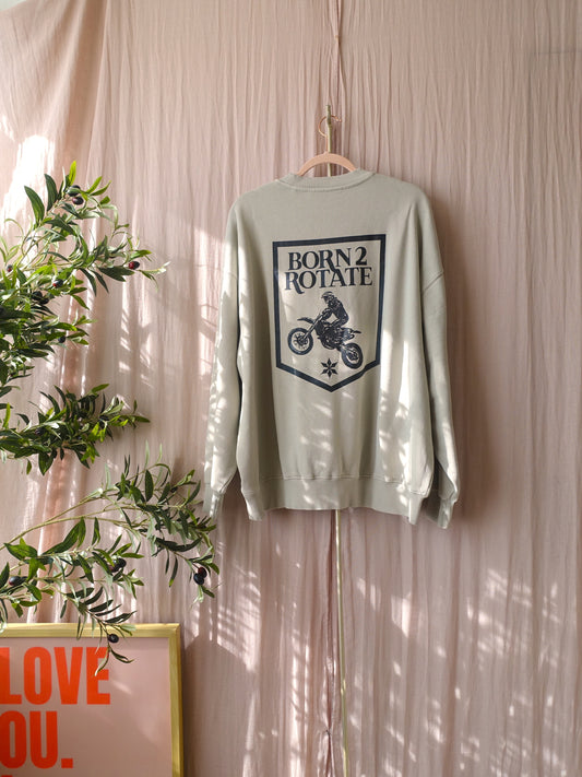 ROTATE Birger Christensen oyster grey enzyme sweater backprint