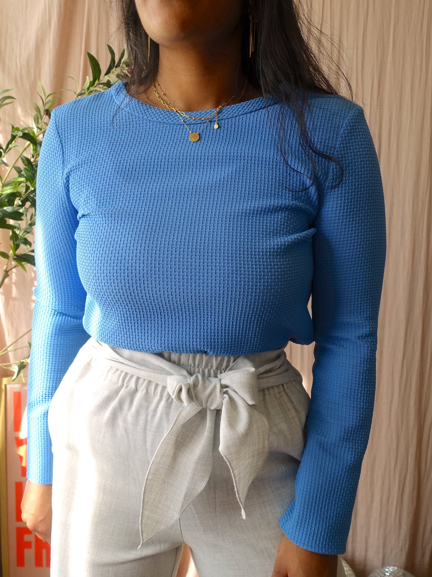 Ruby Tuesday high waist bowtie pants light grey