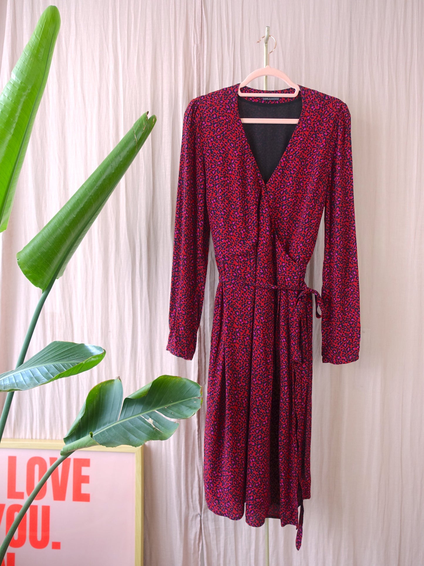 SET viscose midi leopard jurk