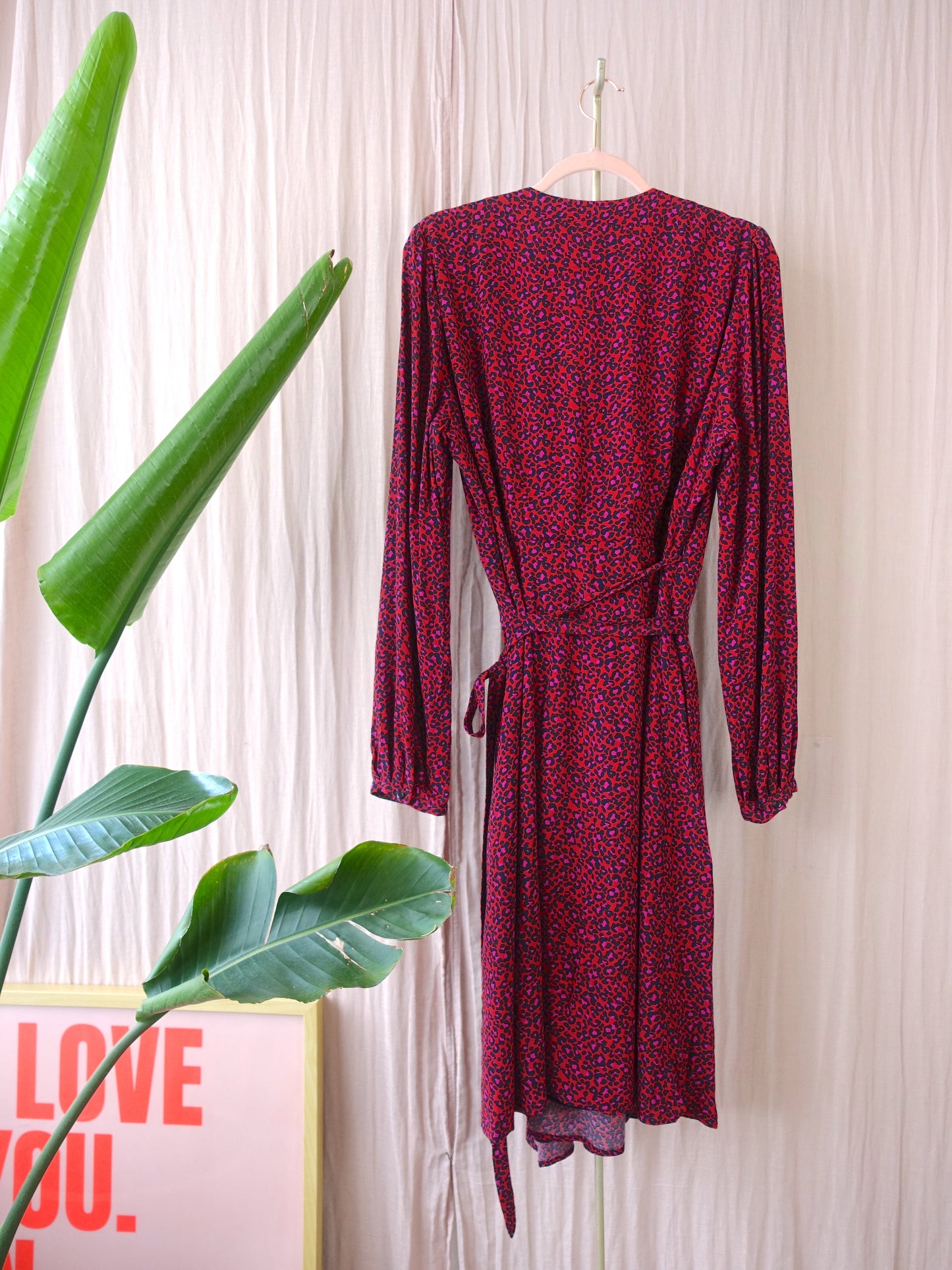 SET viscose midi leopard jurk