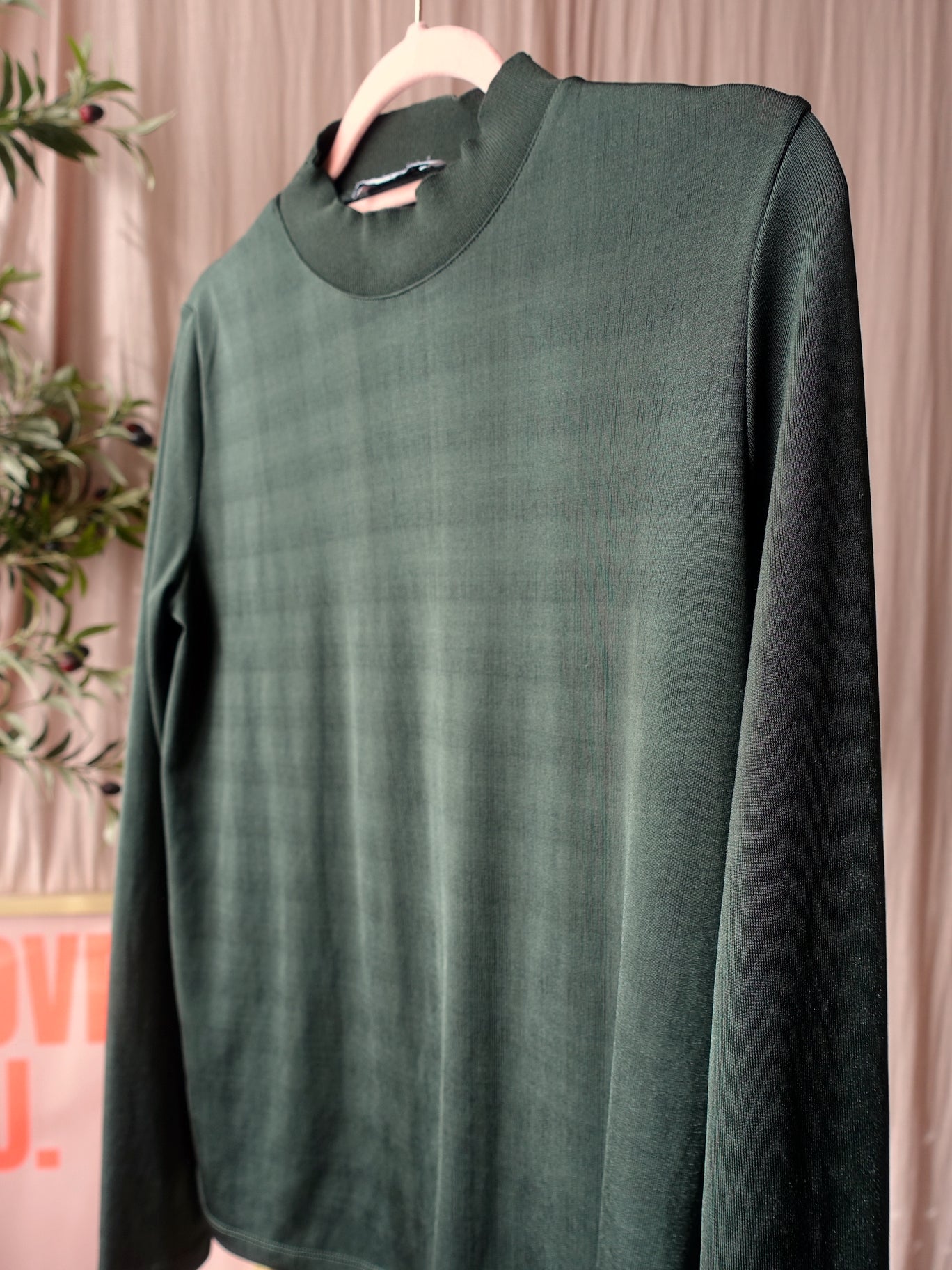 Samsøe Samsøe long sleeve mesh top dark forest green