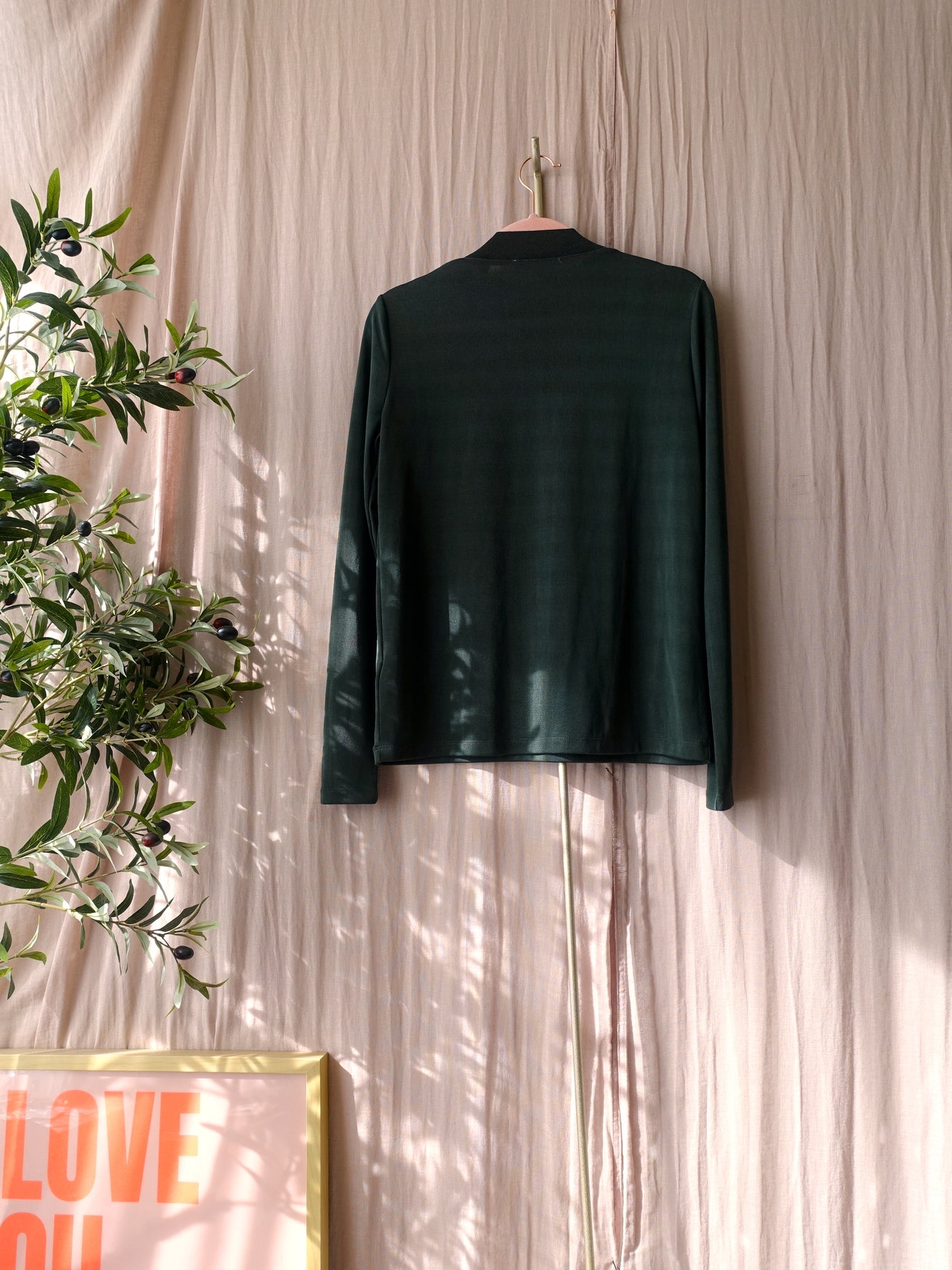 Samsøe Samsøe long sleeve mesh top dark forest green