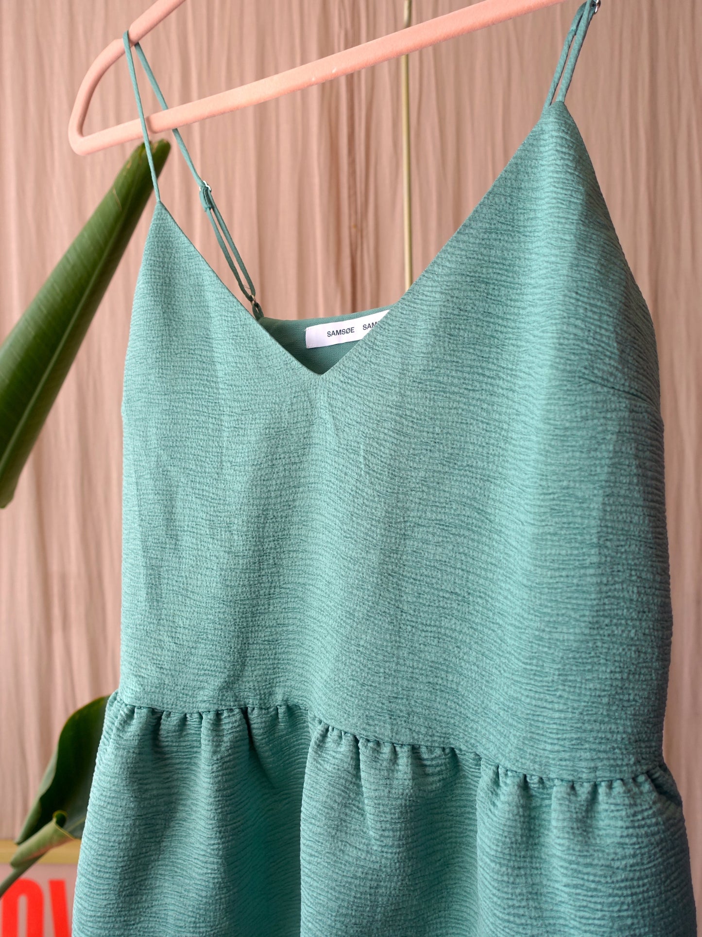 Samsøe Samsøe peplum seersucker top oil blue