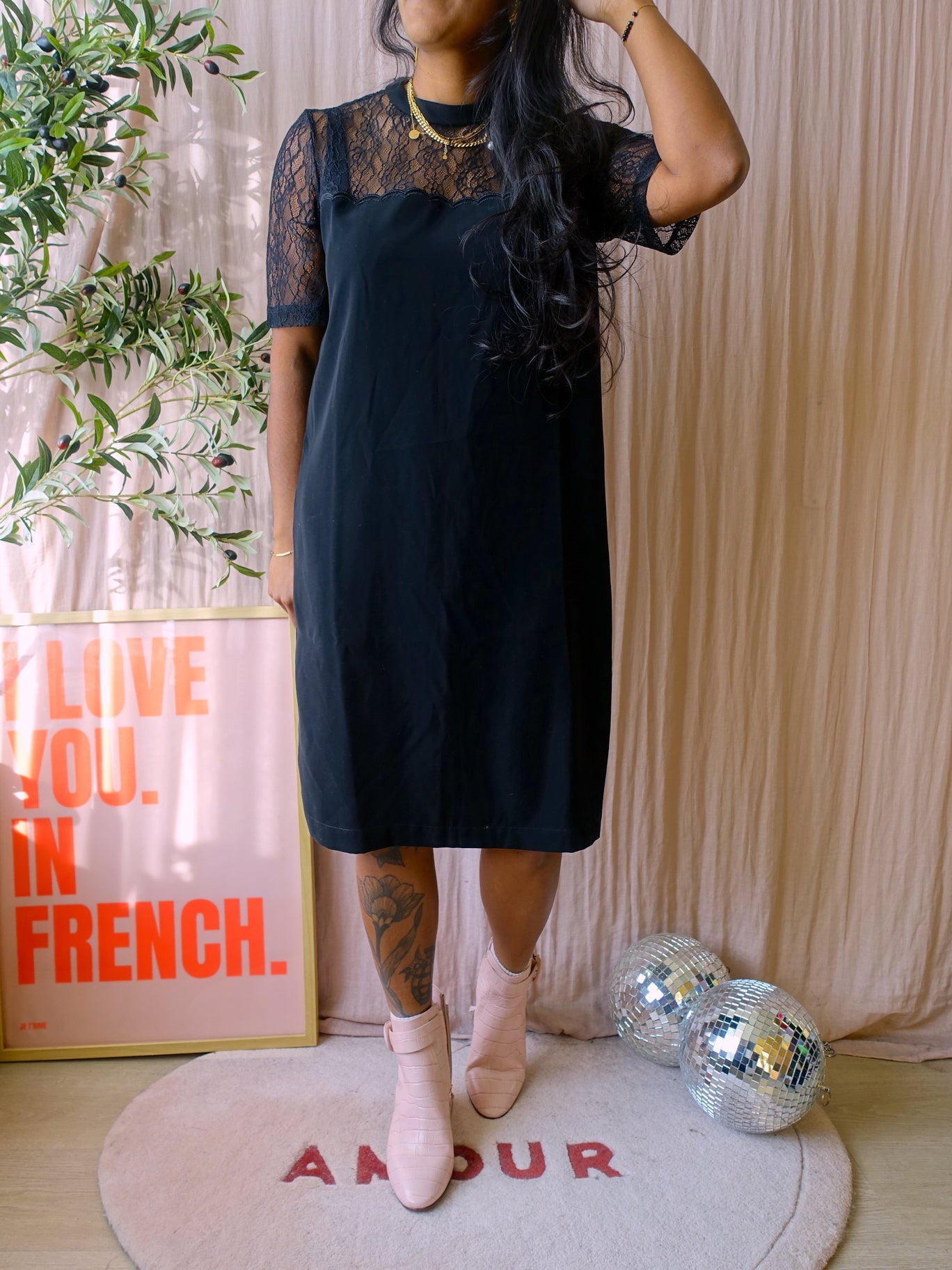 Samsøe Samsøe emily lace jurk zwart