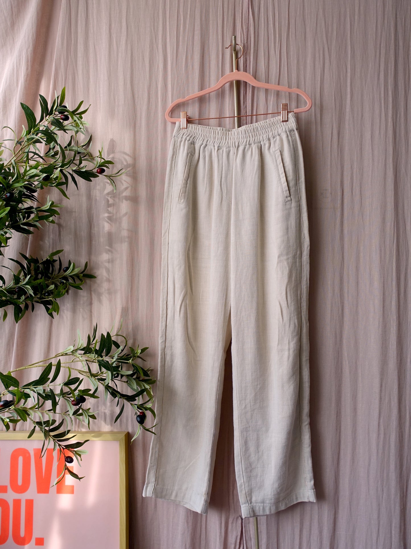 JC Sophie ramie high waist wide leg natural