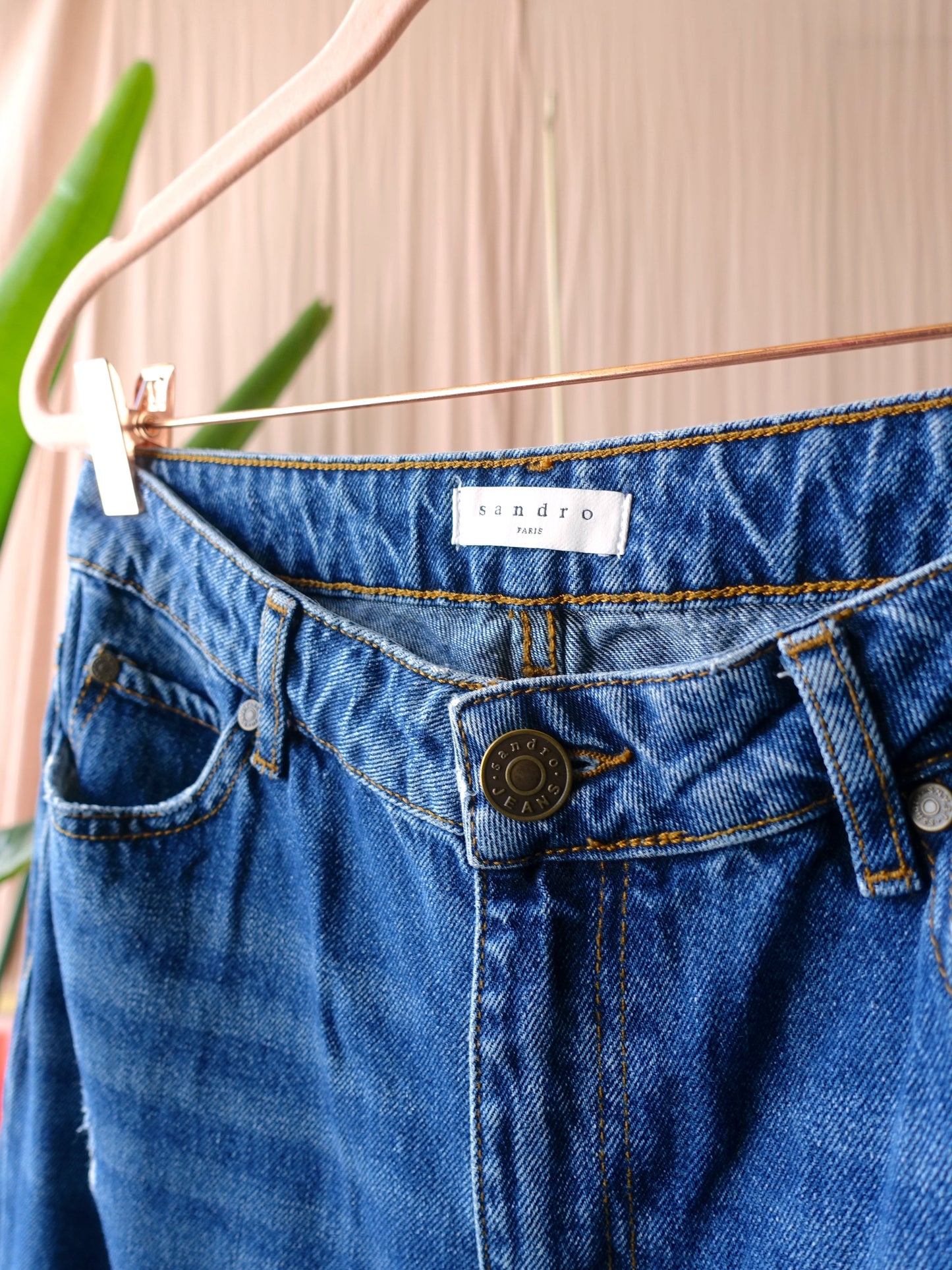 Sandro high rise distressed happening jeans