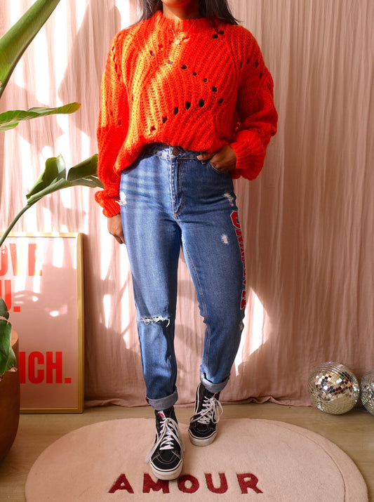 Sandro high rise distressed happening jeans