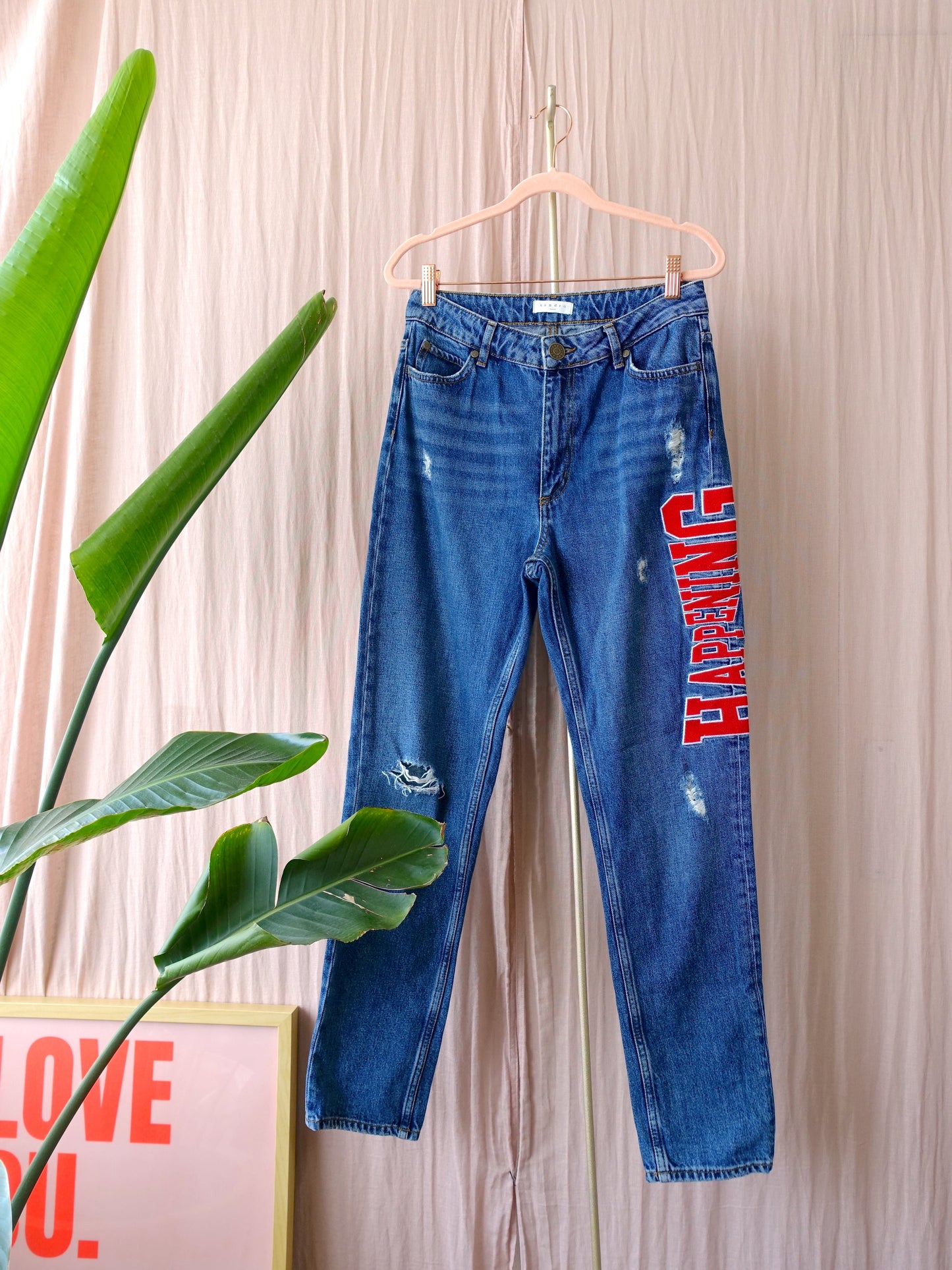 Sandro high rise distressed happening jeans