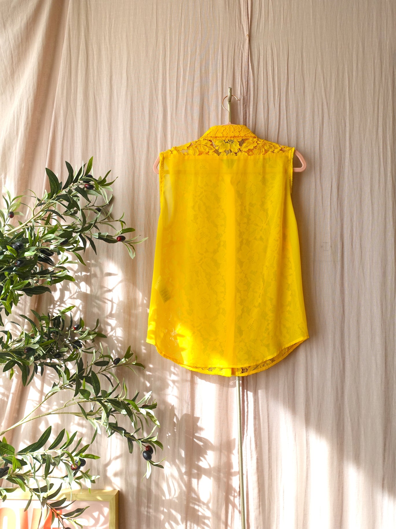 Sandro classic lace top golden yellow