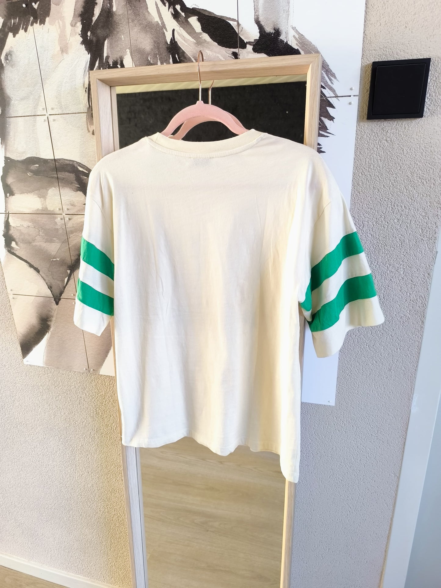 Sandro varsity logo print tee ecru