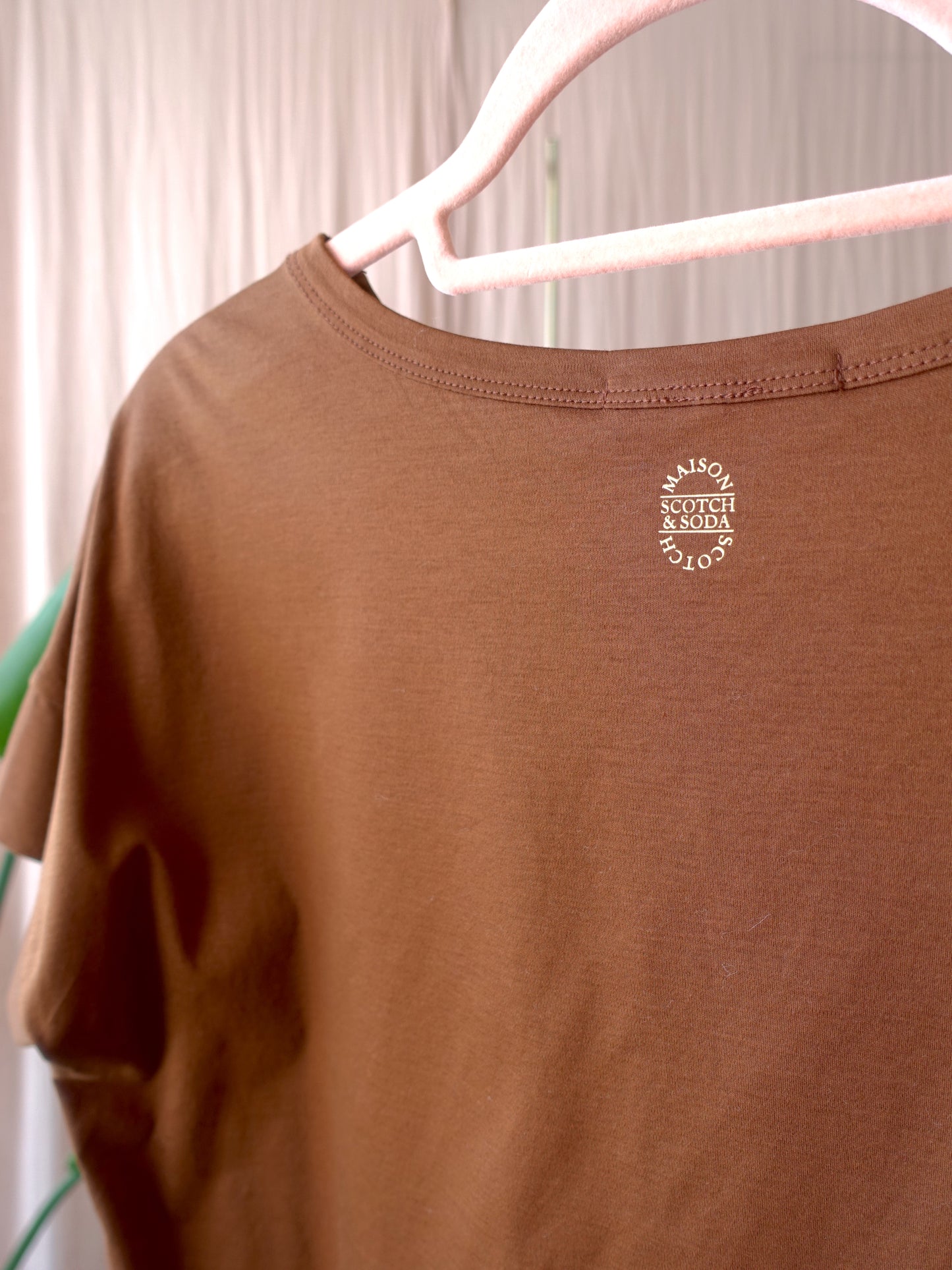 Scotch & Soda mercerized cotton tee chocolate